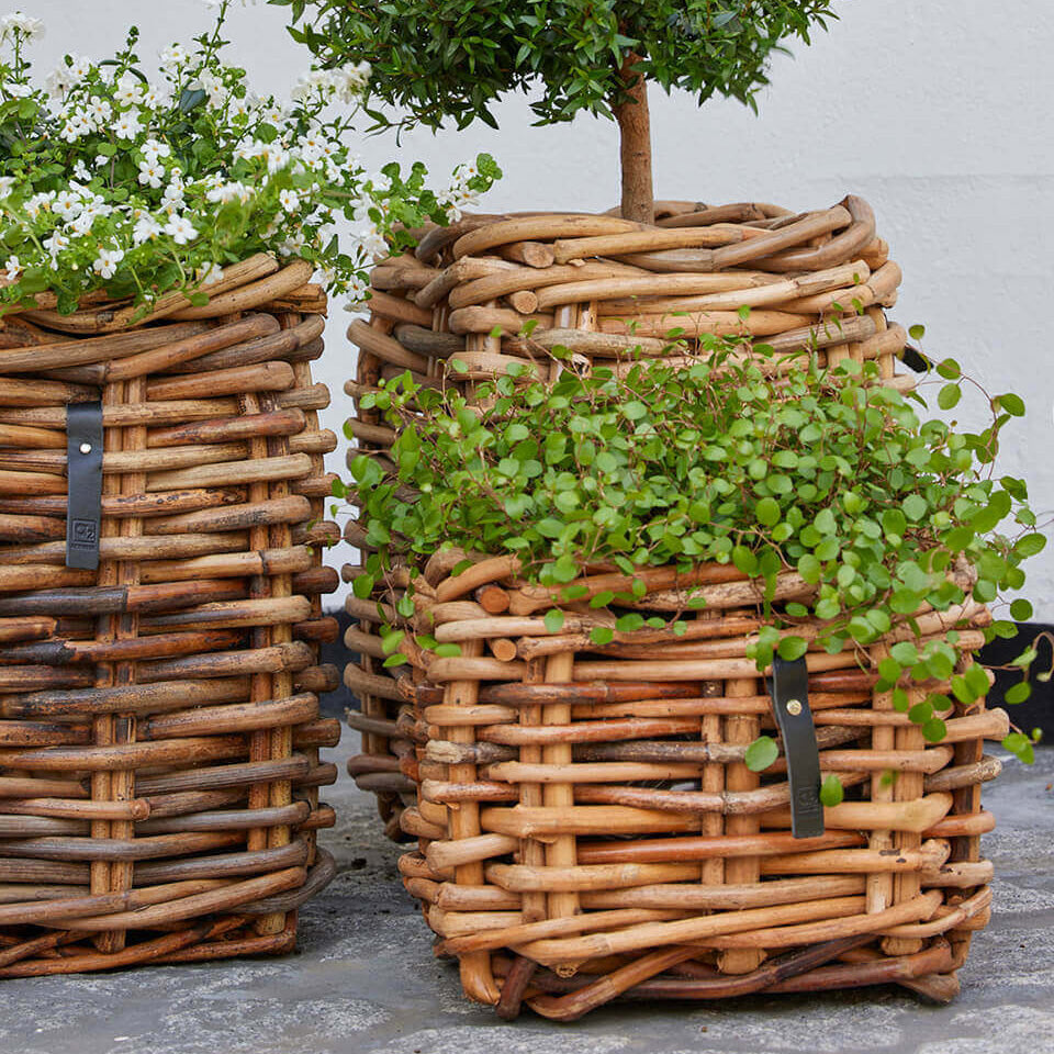 Rattan Korb eckig mini low - 27x24cm