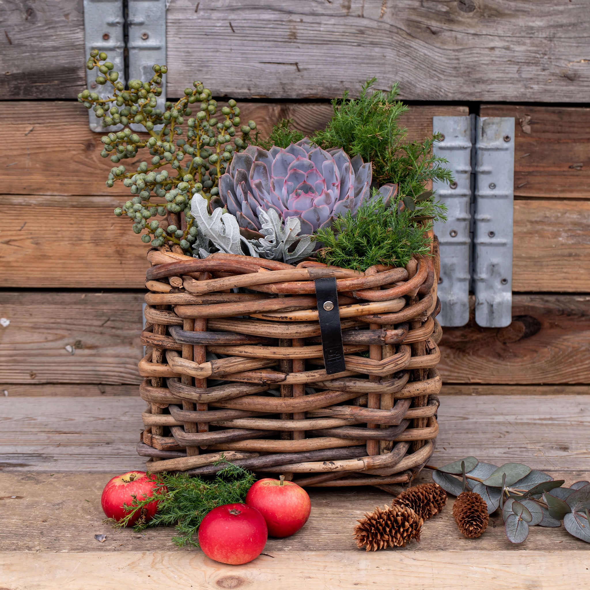 Rattan Korb eckig mini low - 27x24cm