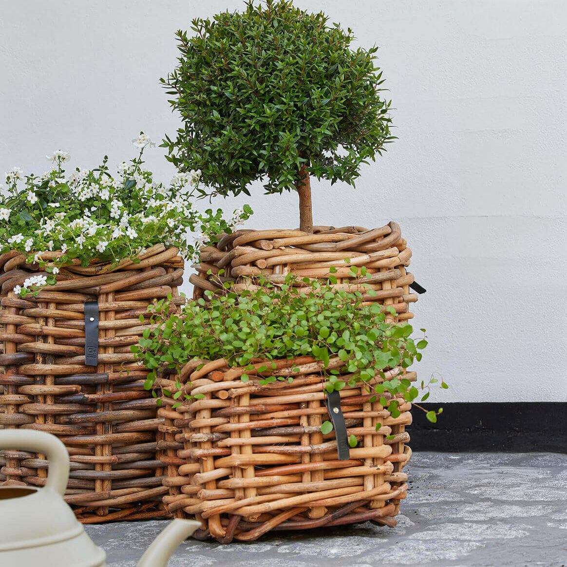 Rattan Korb eckig mini low - 27x24cm