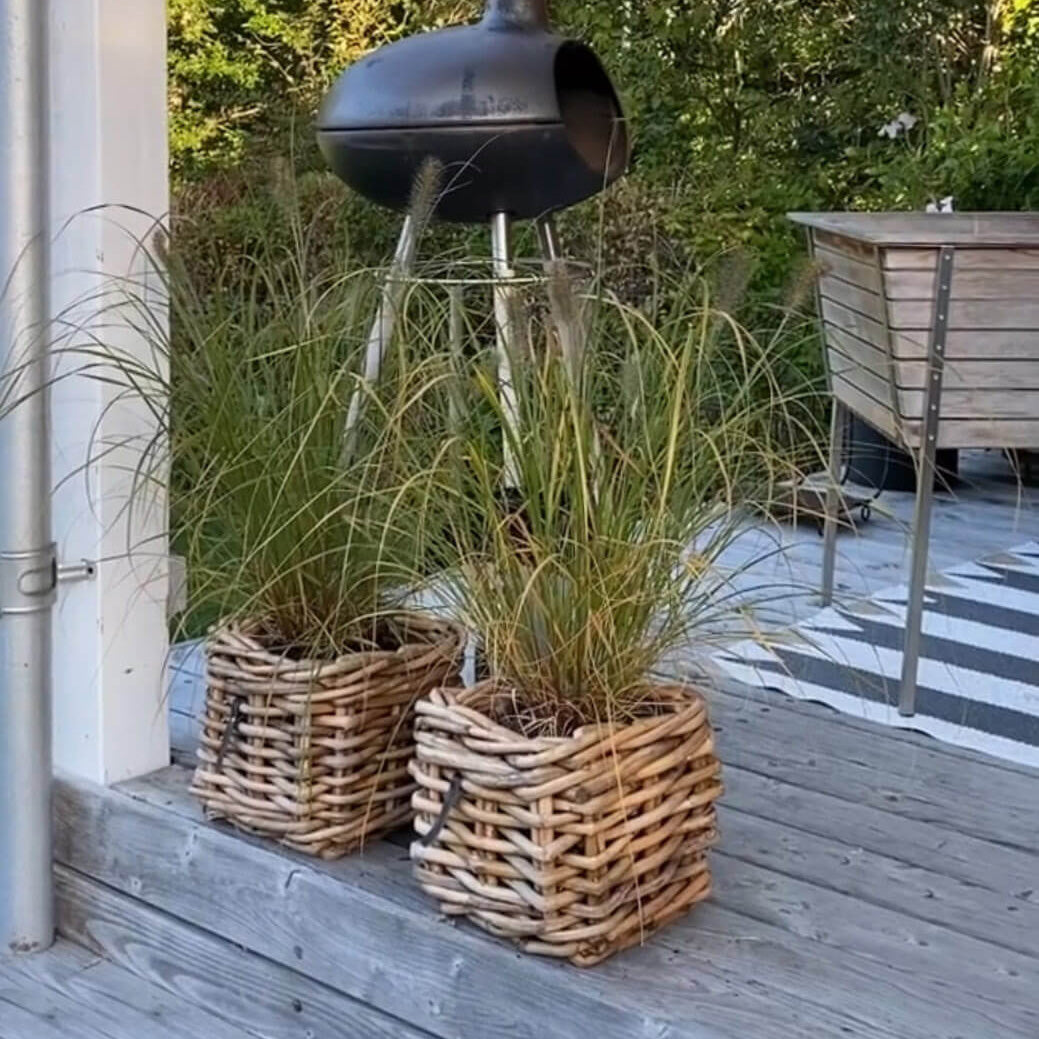 Rattan Korb eckig mini low - 27x24cm