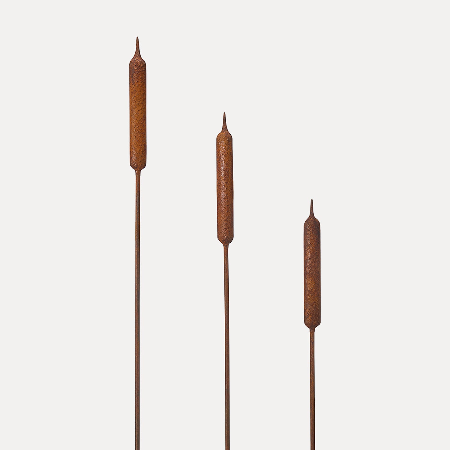 Gartendekoration Rohrkolben 3er Set - Rost