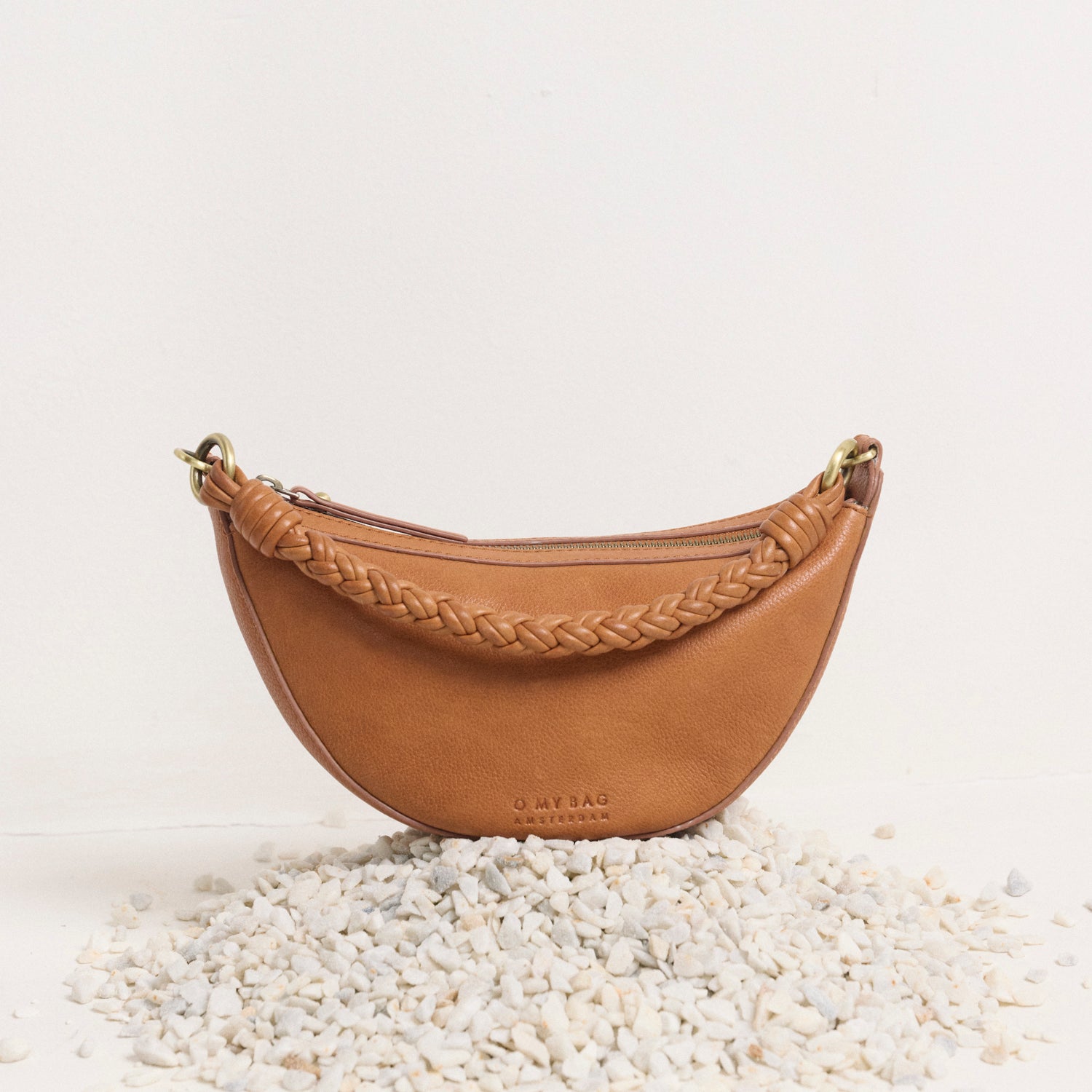 Leo Mini Tasche - Leder Cognac mit 2 Straps