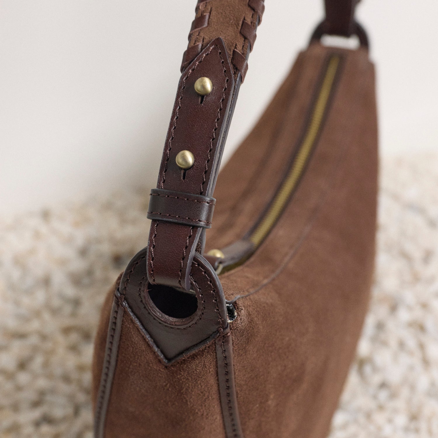 Leo Tasche - Suede Leder Chocolate