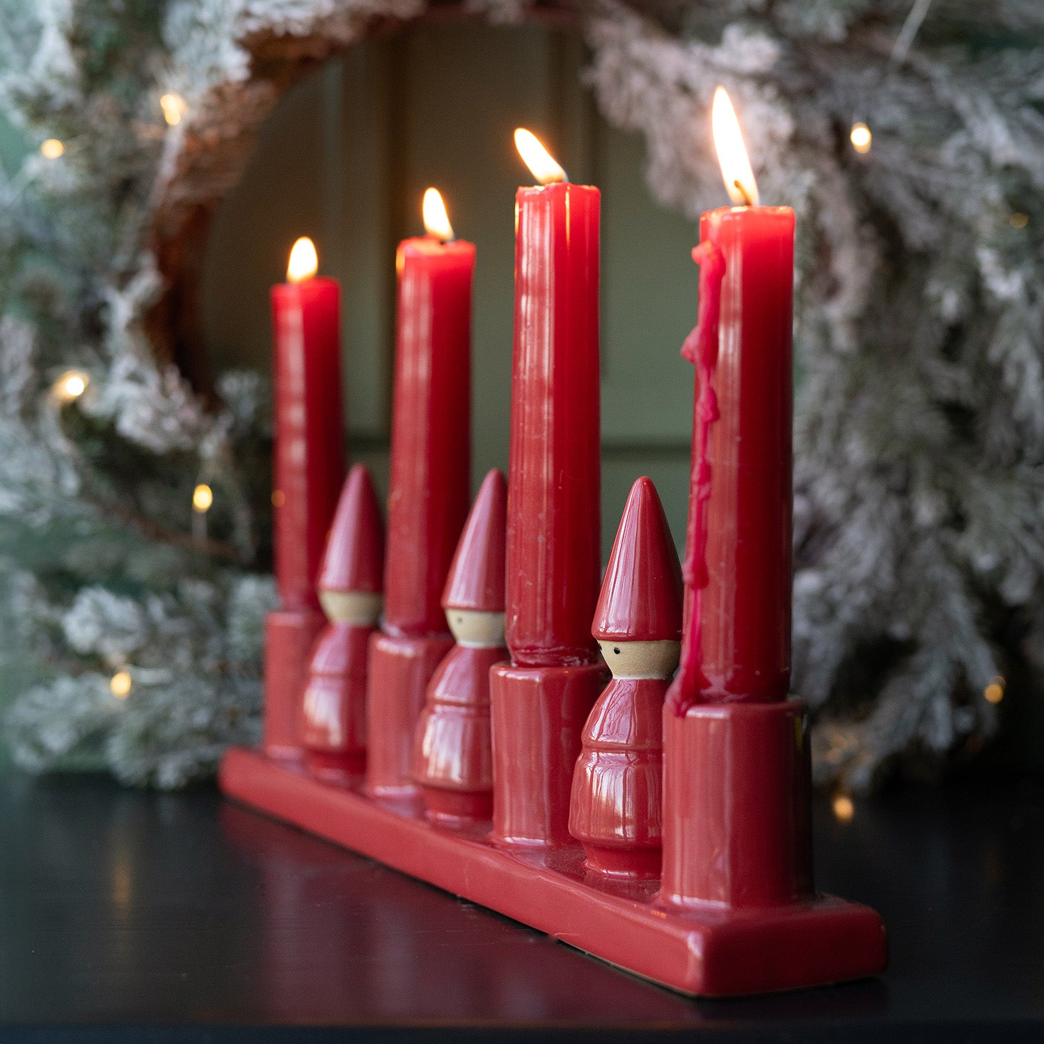Kerzenhalter Santa - rot