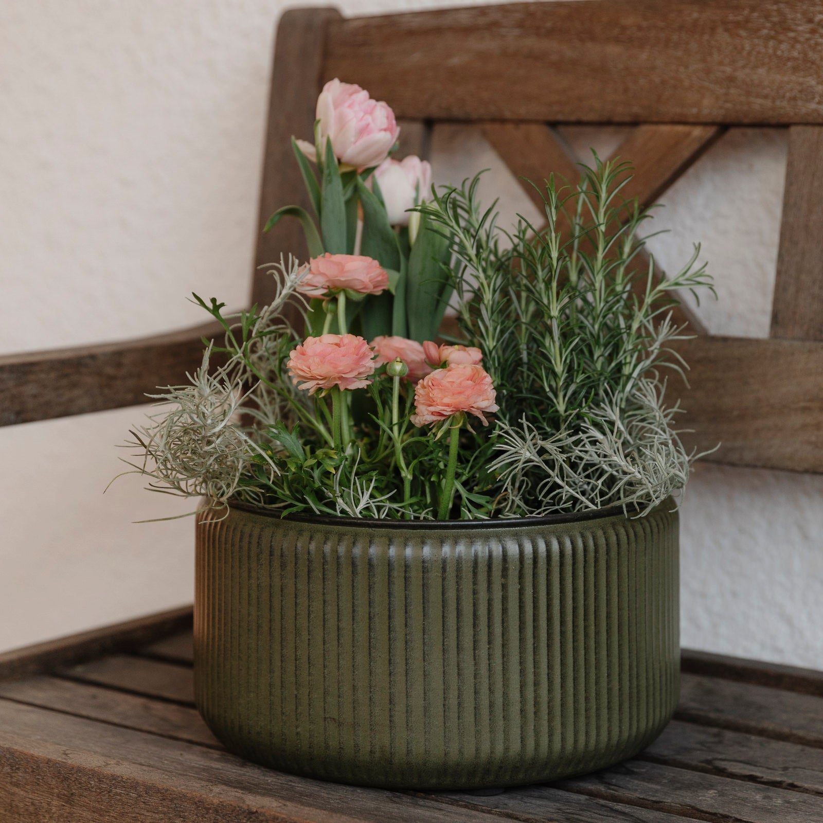 Pflanzschale Hage Stripe - dunkelgrün