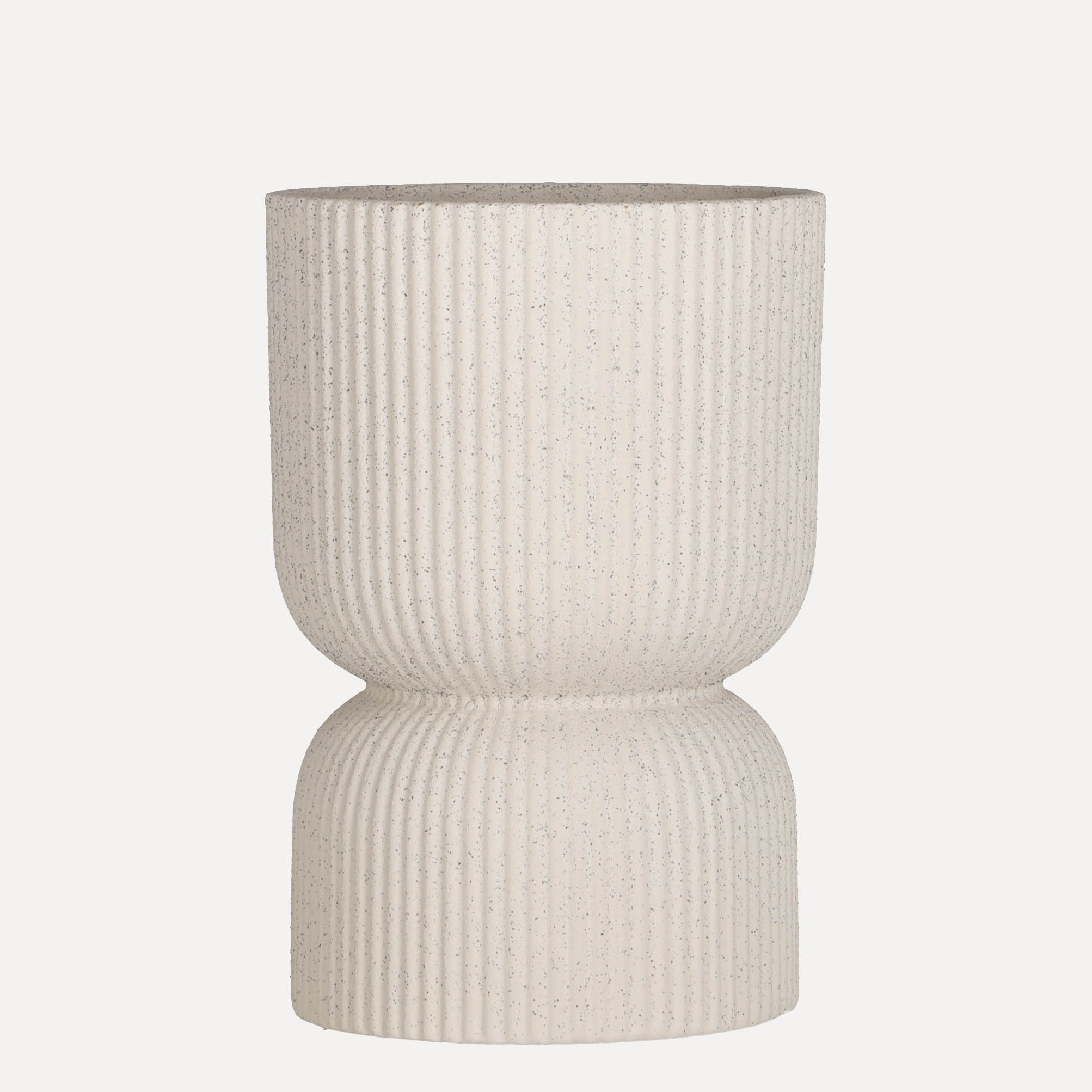 Übertopf / Vase Fuji - cremeweiß