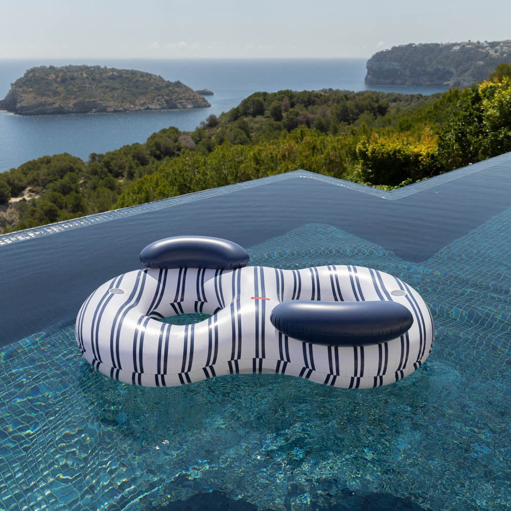 Doppelter Schwimmring Donut - blau