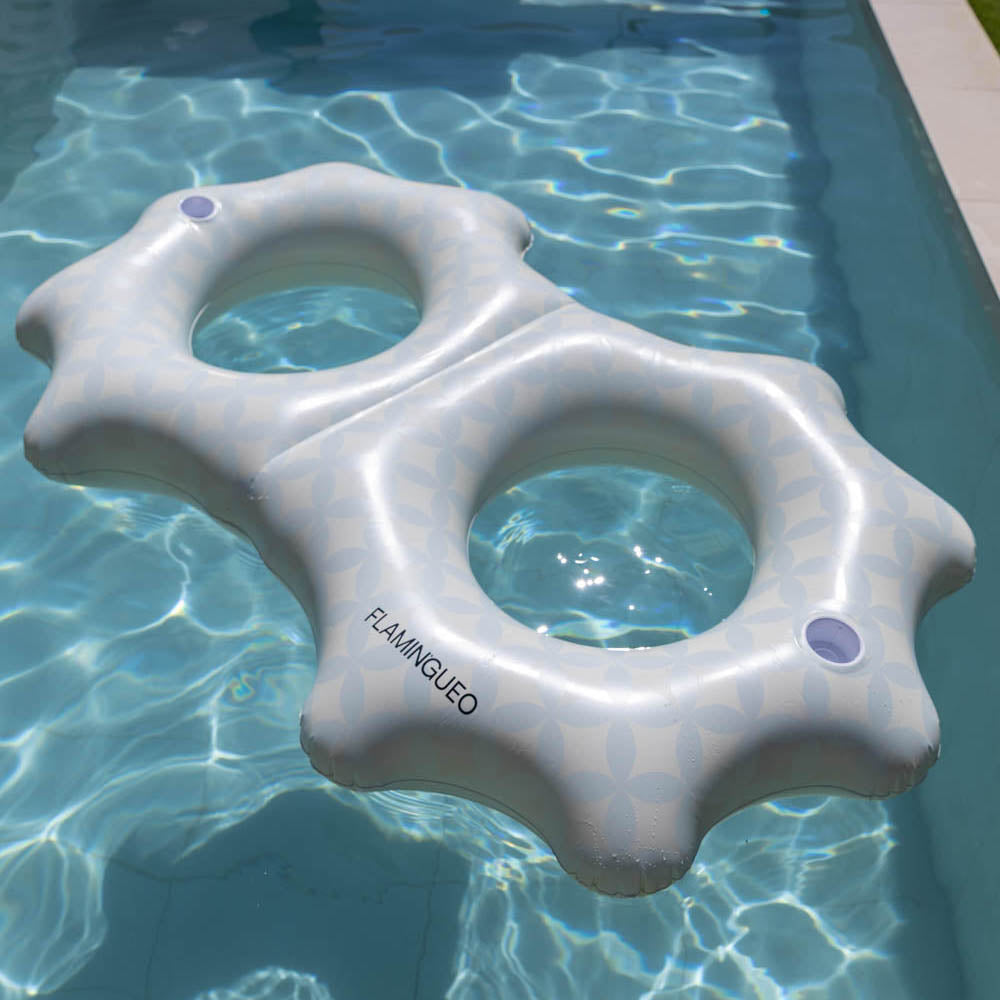 Doppelter Schwimmring Flower - blau