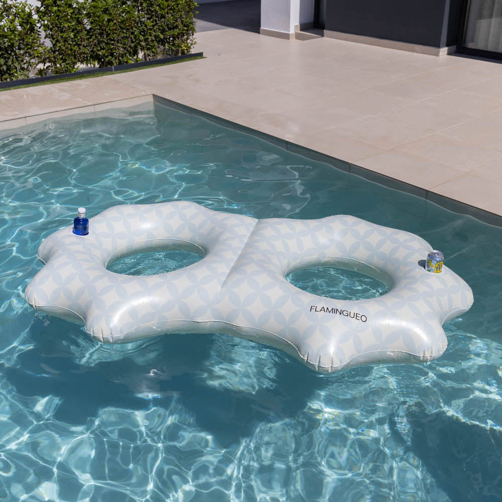 Doppelter Schwimmring Flower - blau