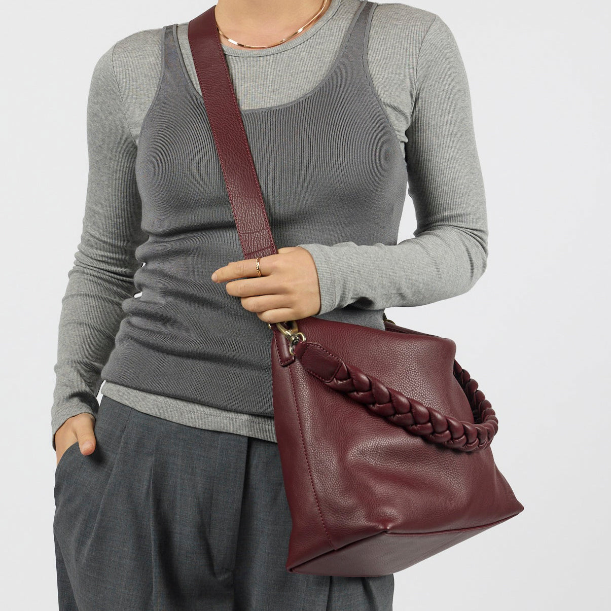 Sienna Tasche - Leder Dark Cherry