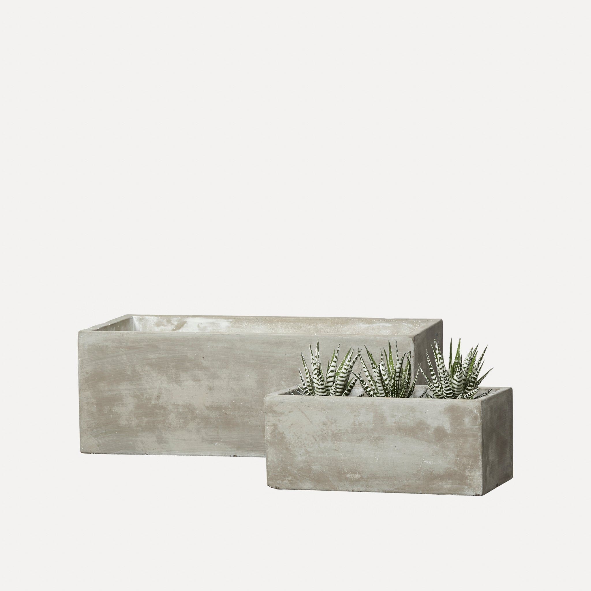 Schale Siri eckig aus Beton - grau