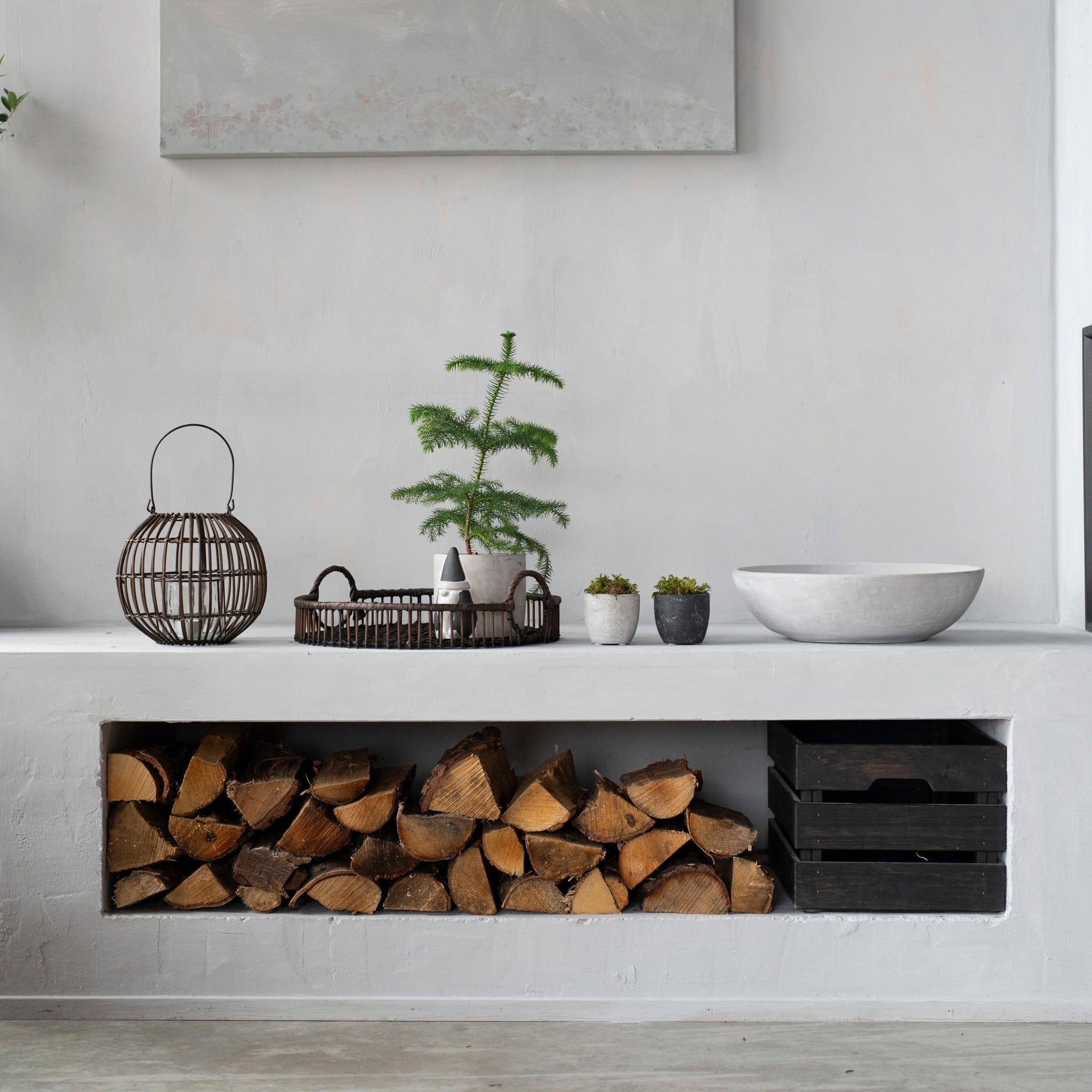 B-Ware Schale Siri aus Beton - grau