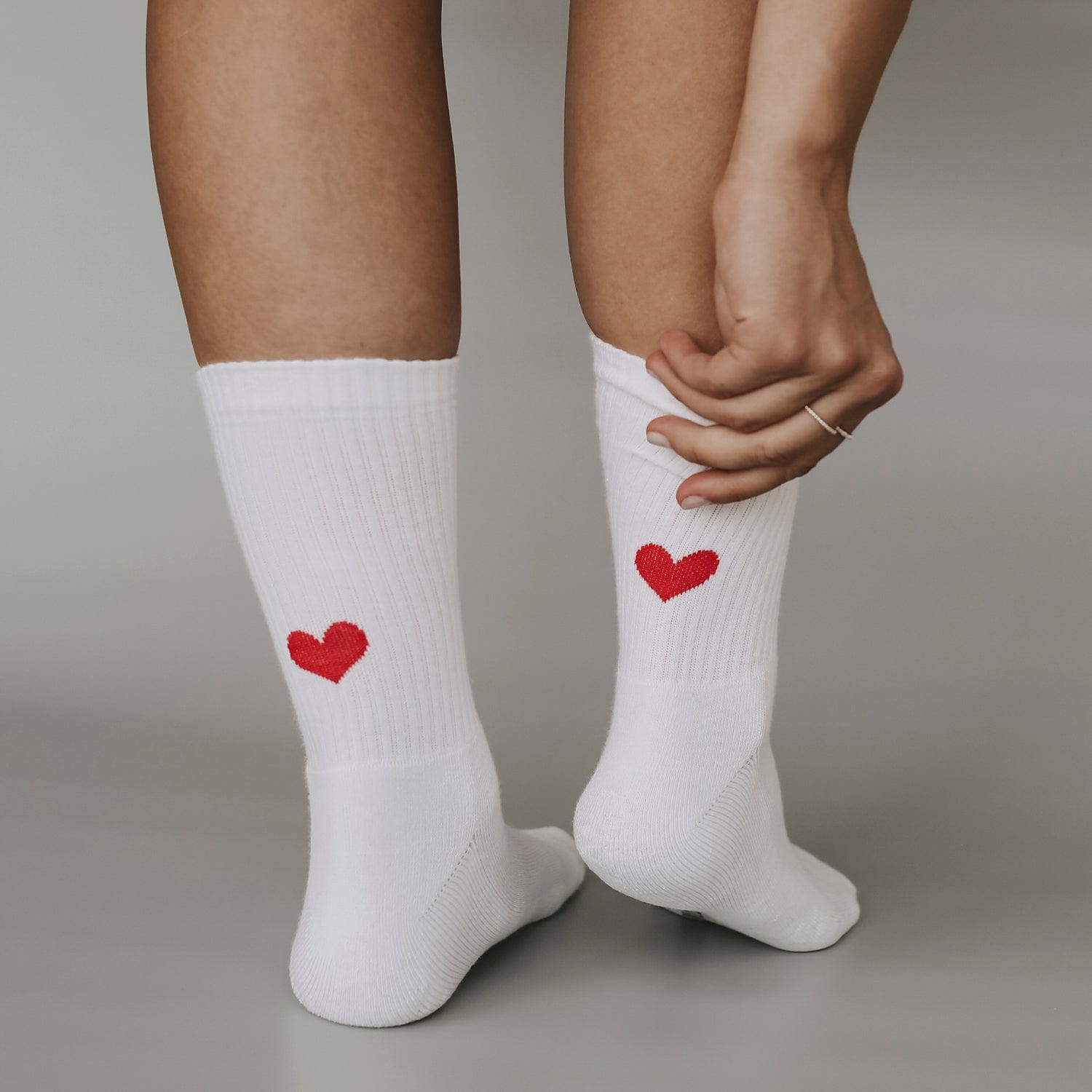 Socken mit Herz - rot