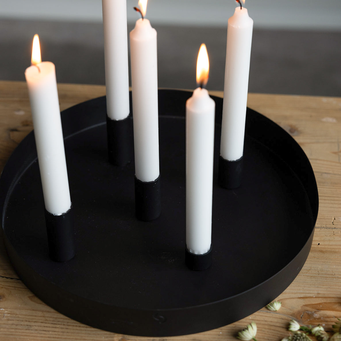Tablett mit magnetischen Kerzenhaltern Sund schwarz
