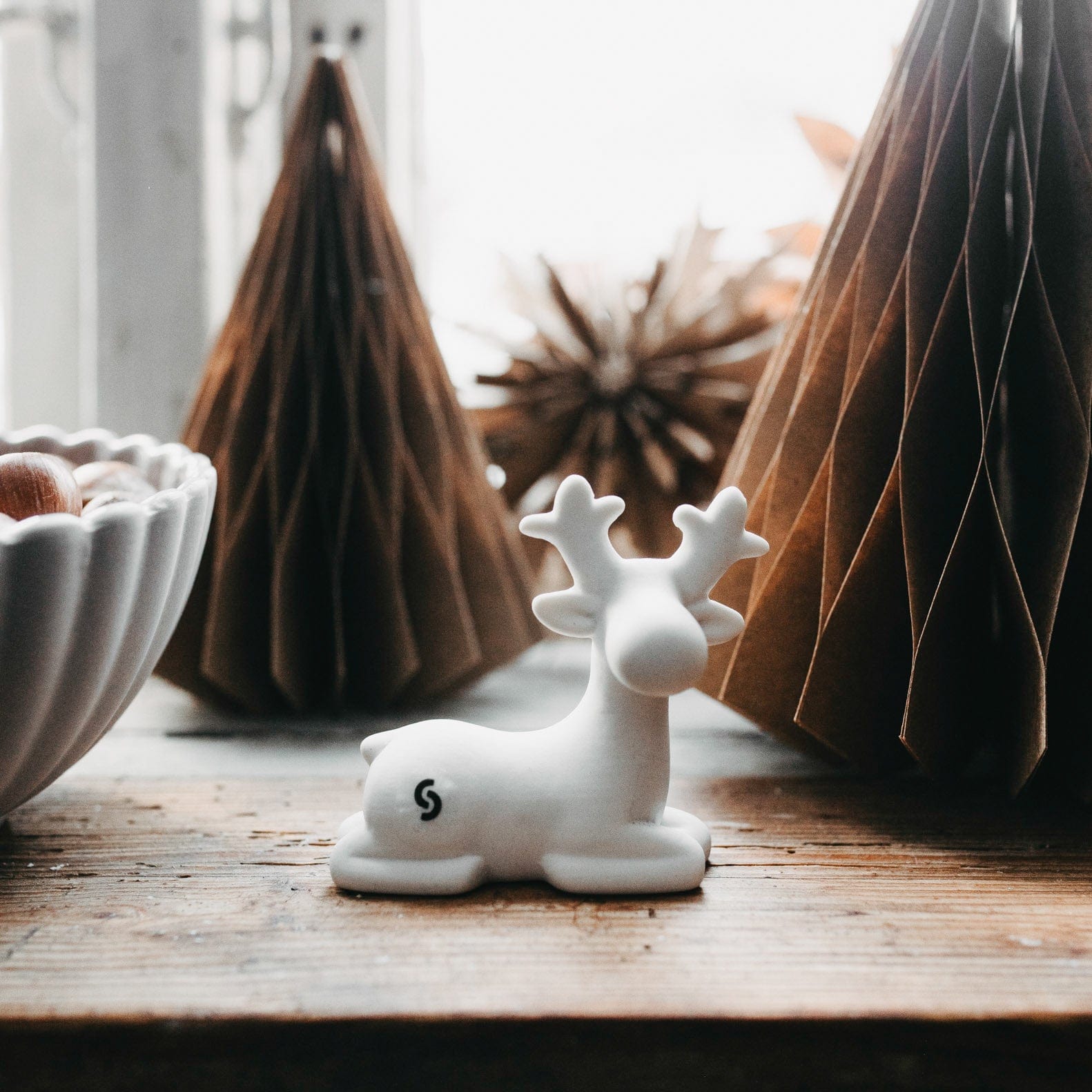 Weihnachtsfigur Rentier Sten sitzend