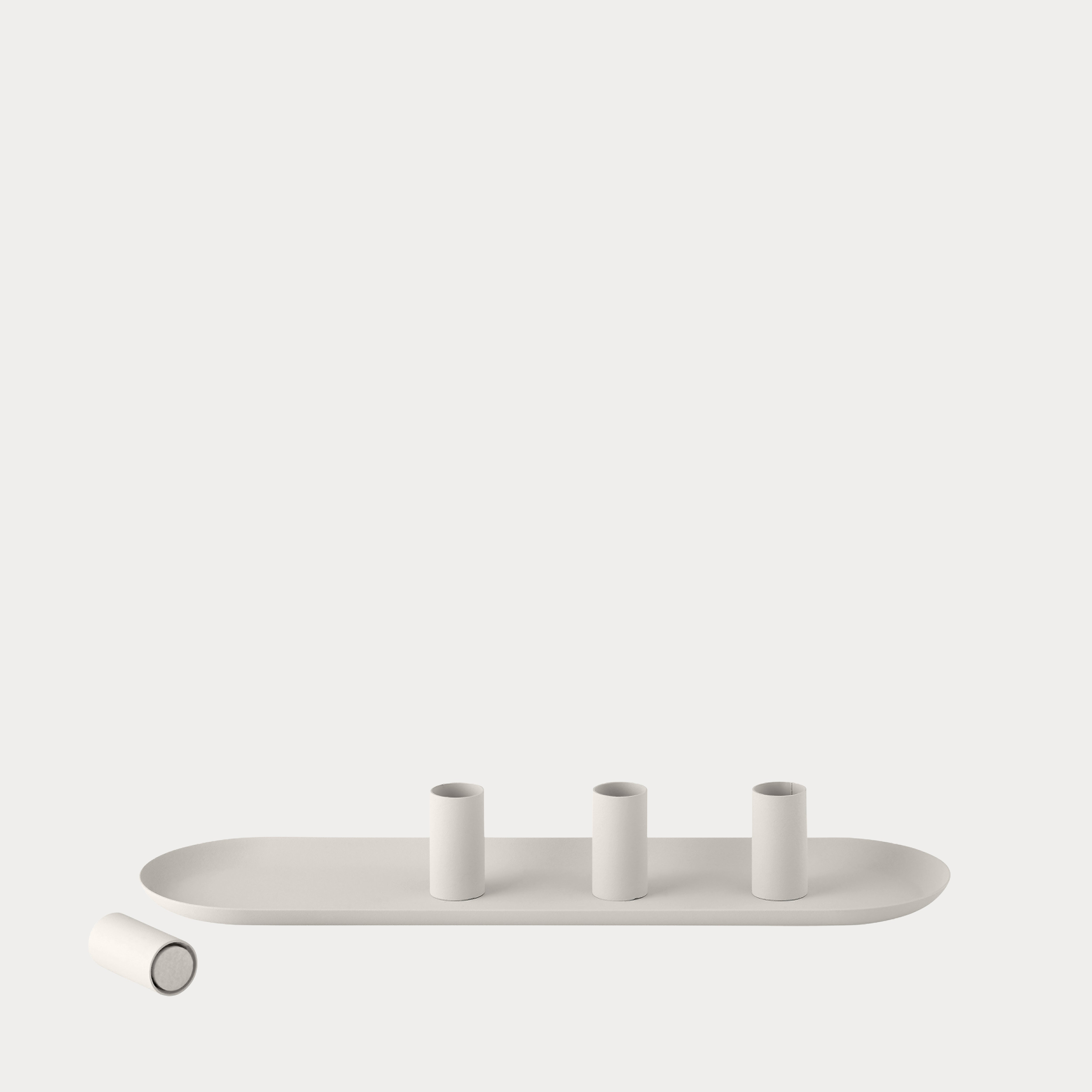 Tablett Loha oval mit magnetischen Kerzenhaltern - moonbeam