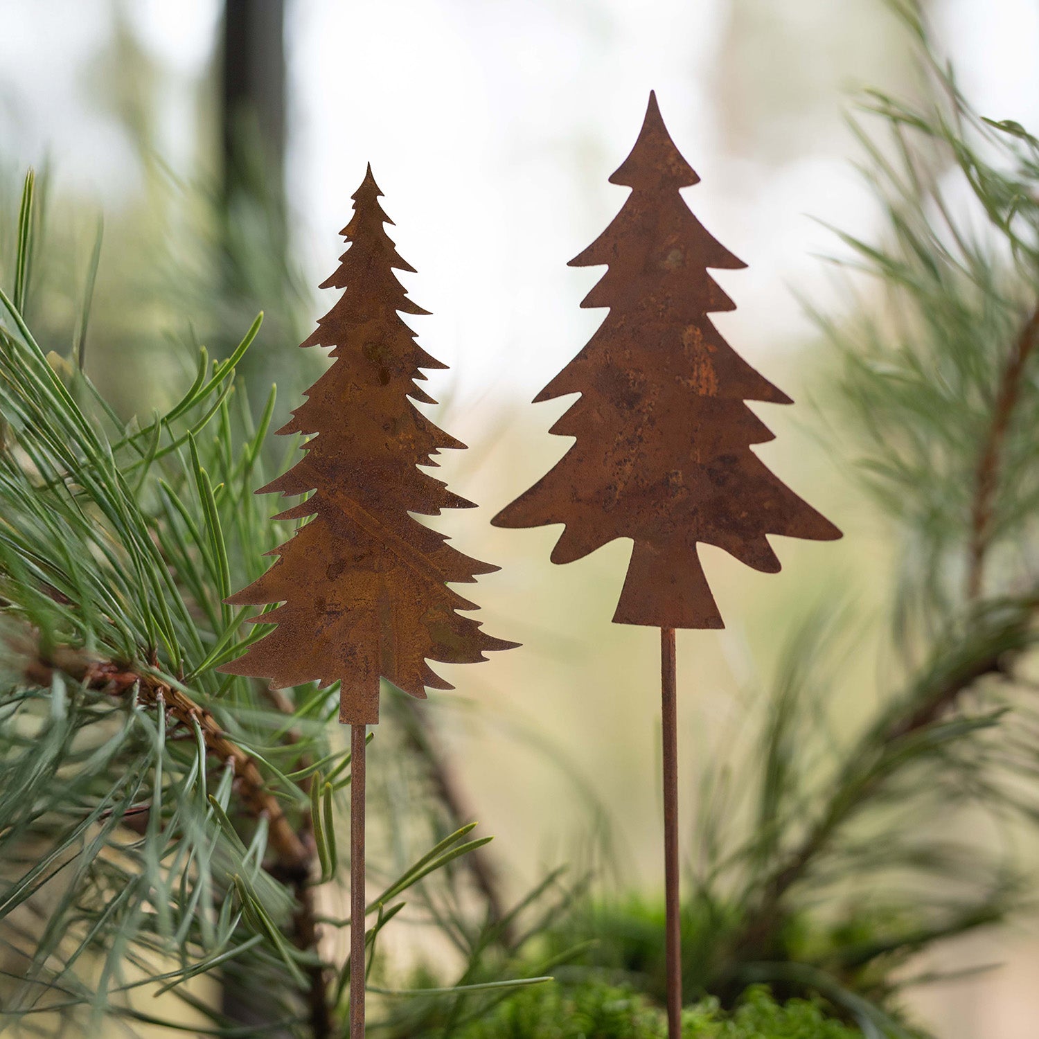 Tannenbaum zum Stecken 2er Set - Rost