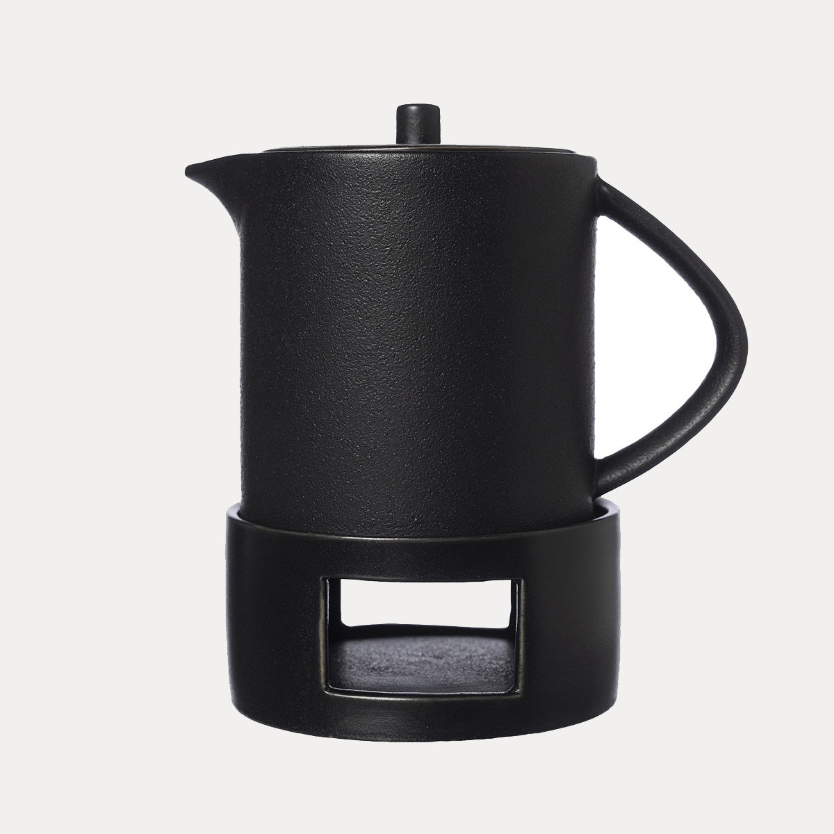 Teekanne mit Stövchen - schwarz