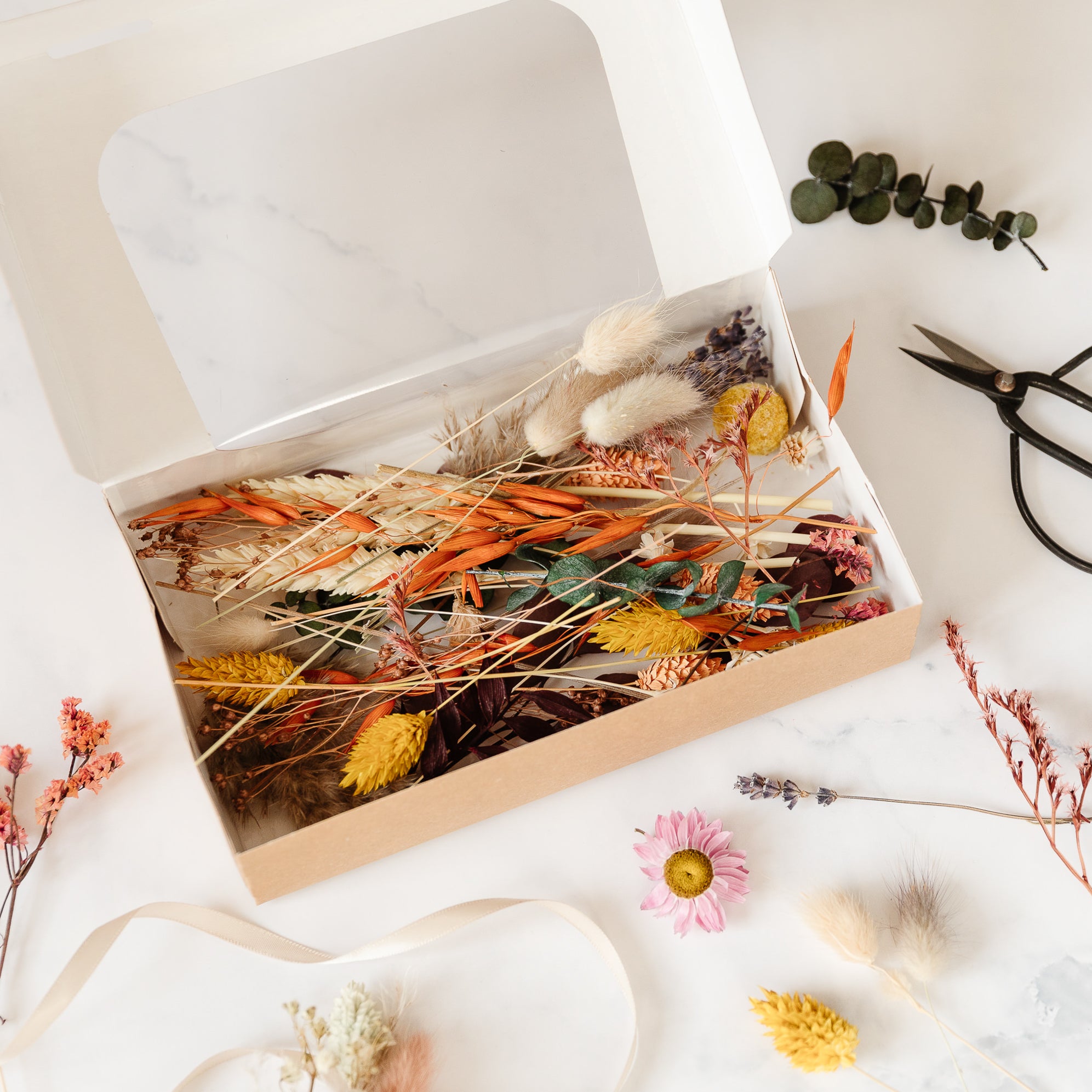Trockenblumen Mix Box für DIY Projekte wie Karten, Sträußen und mehr
