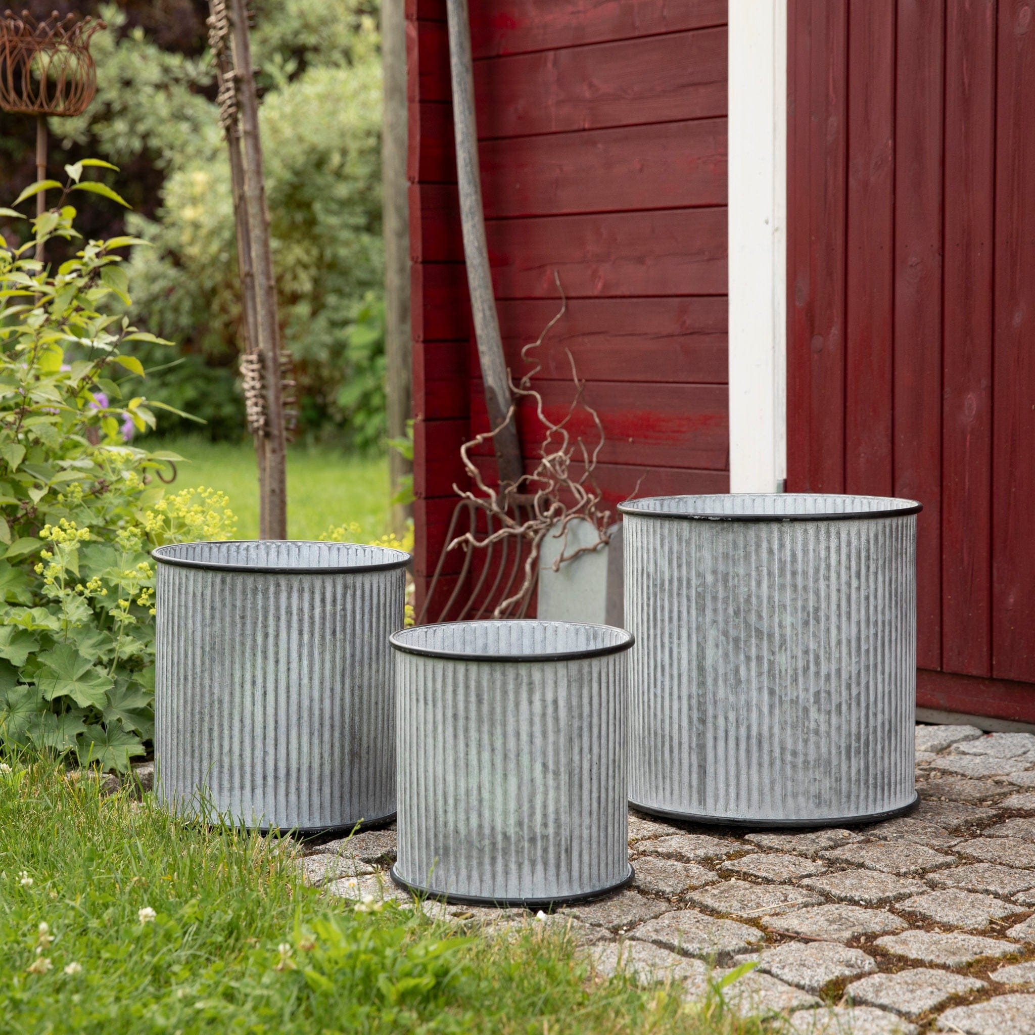 Pflanztopf Kit Stripe - grau