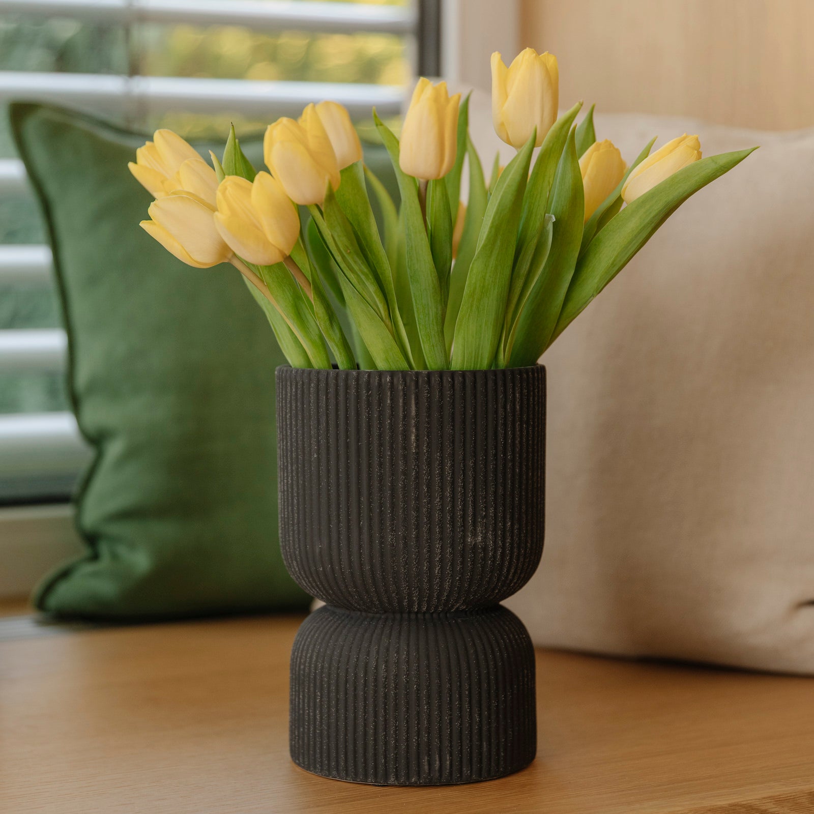 Übertopf / Vase Fuji - schwarz