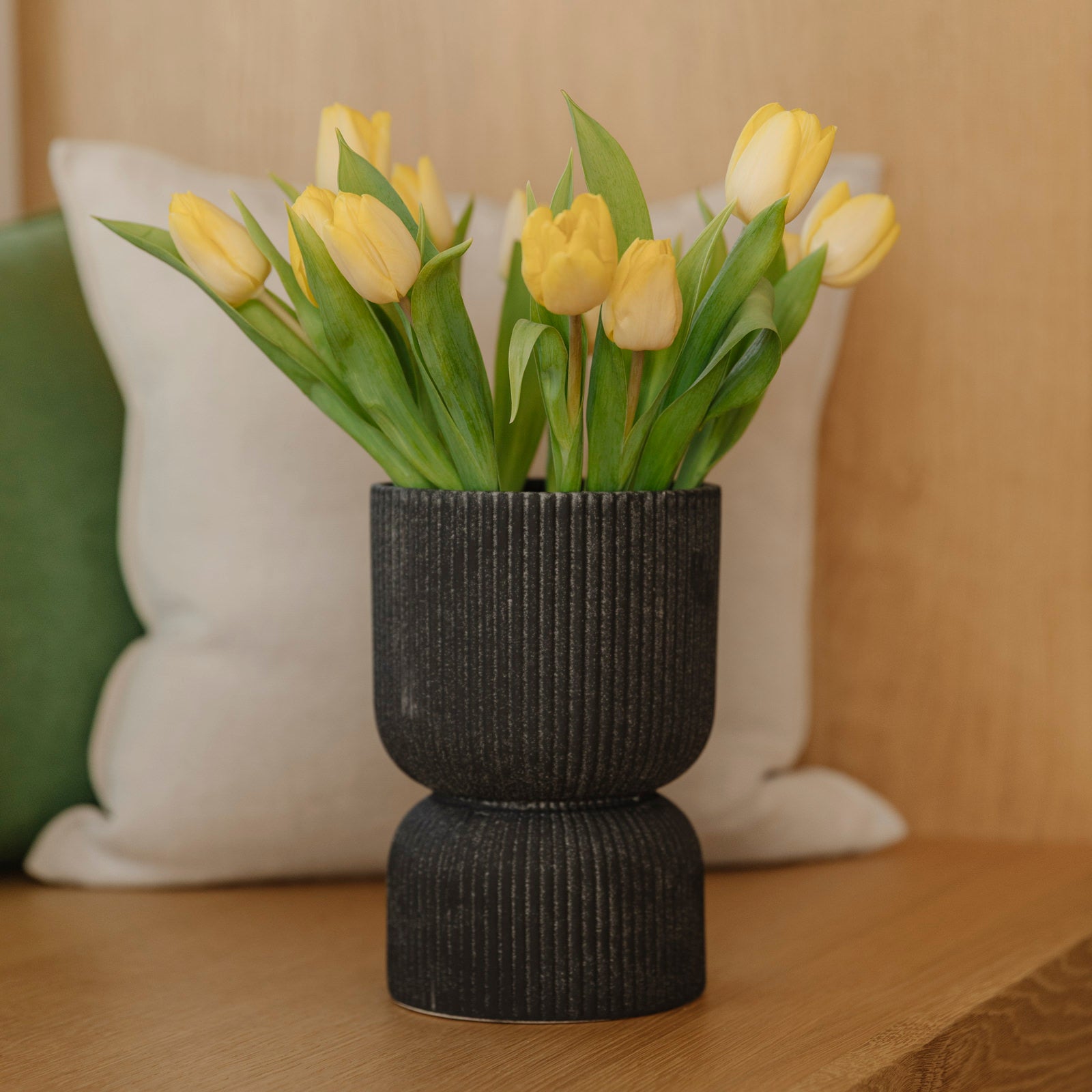 Übertopf / Vase Fuji - schwarz