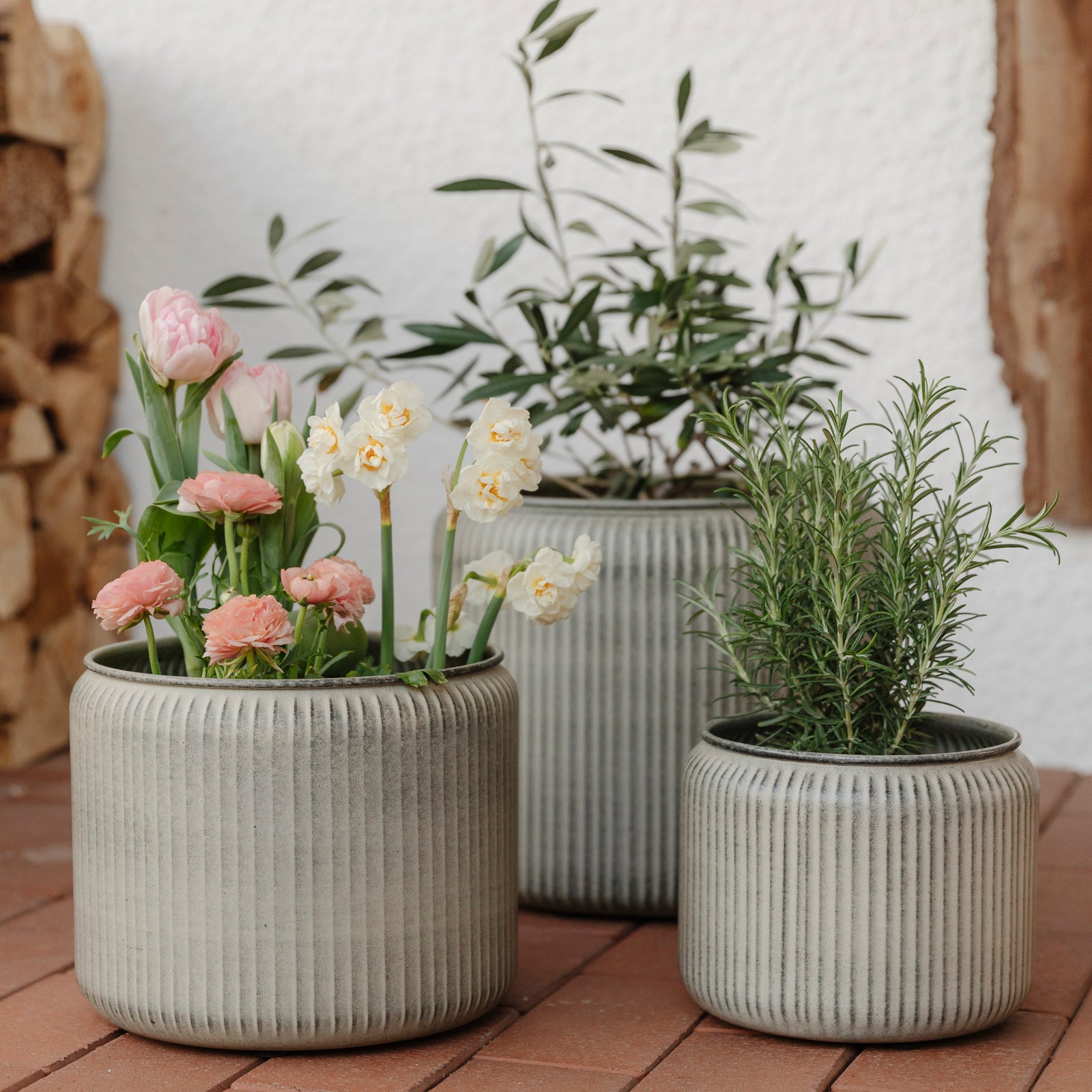 Pflanztopf Hage Stripe - grau