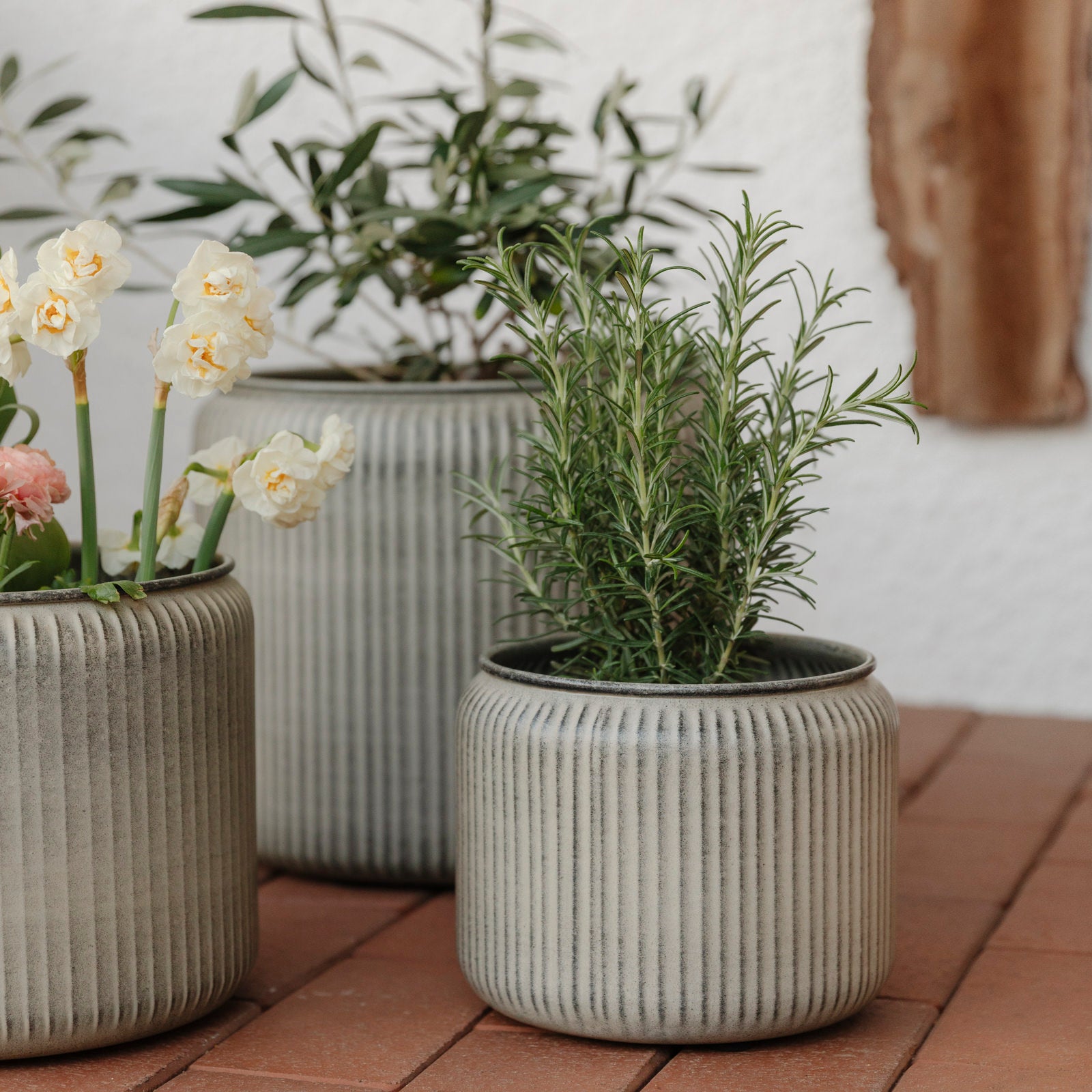 Pflanztopf Hage Stripe - grau