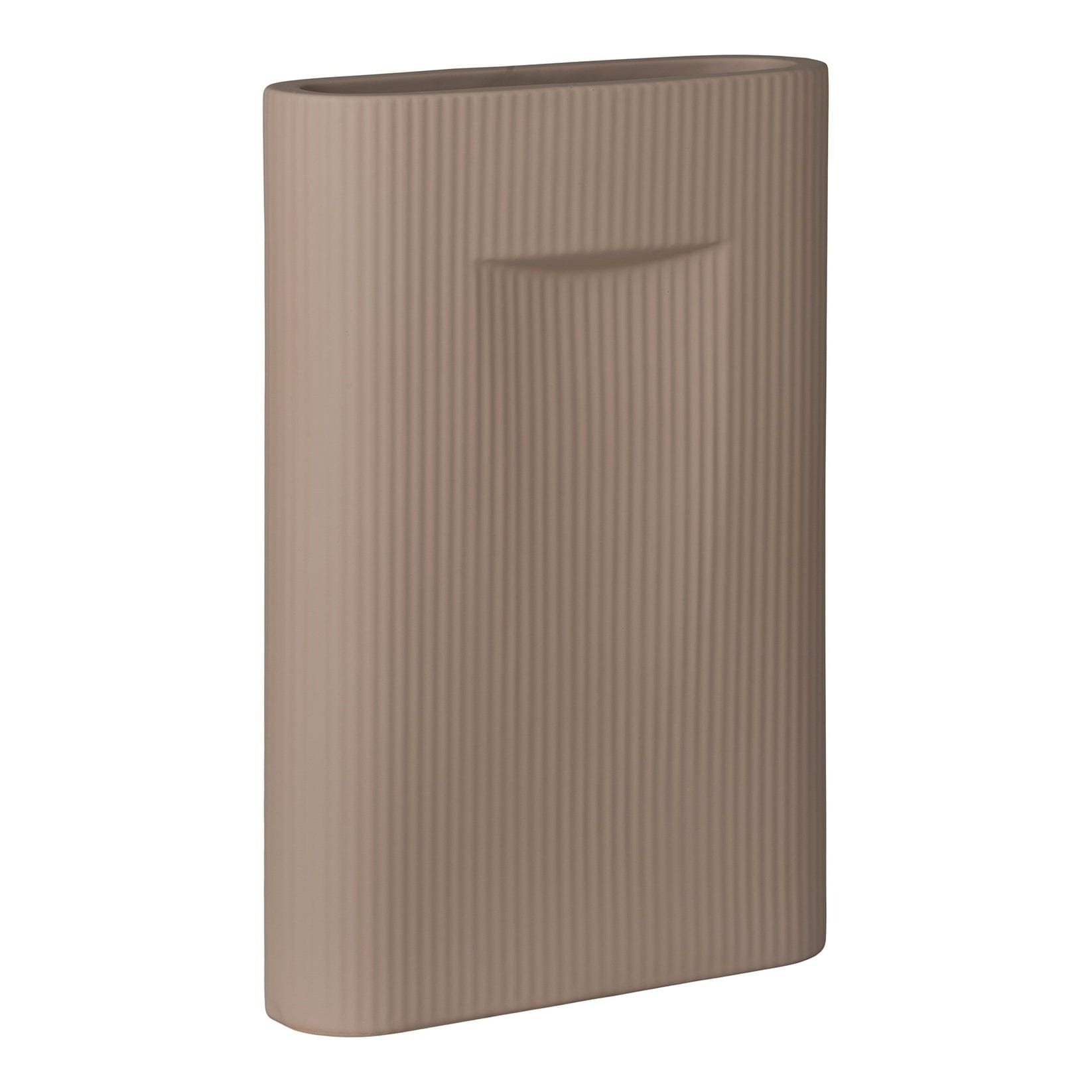 Vase Ridge L - taupe