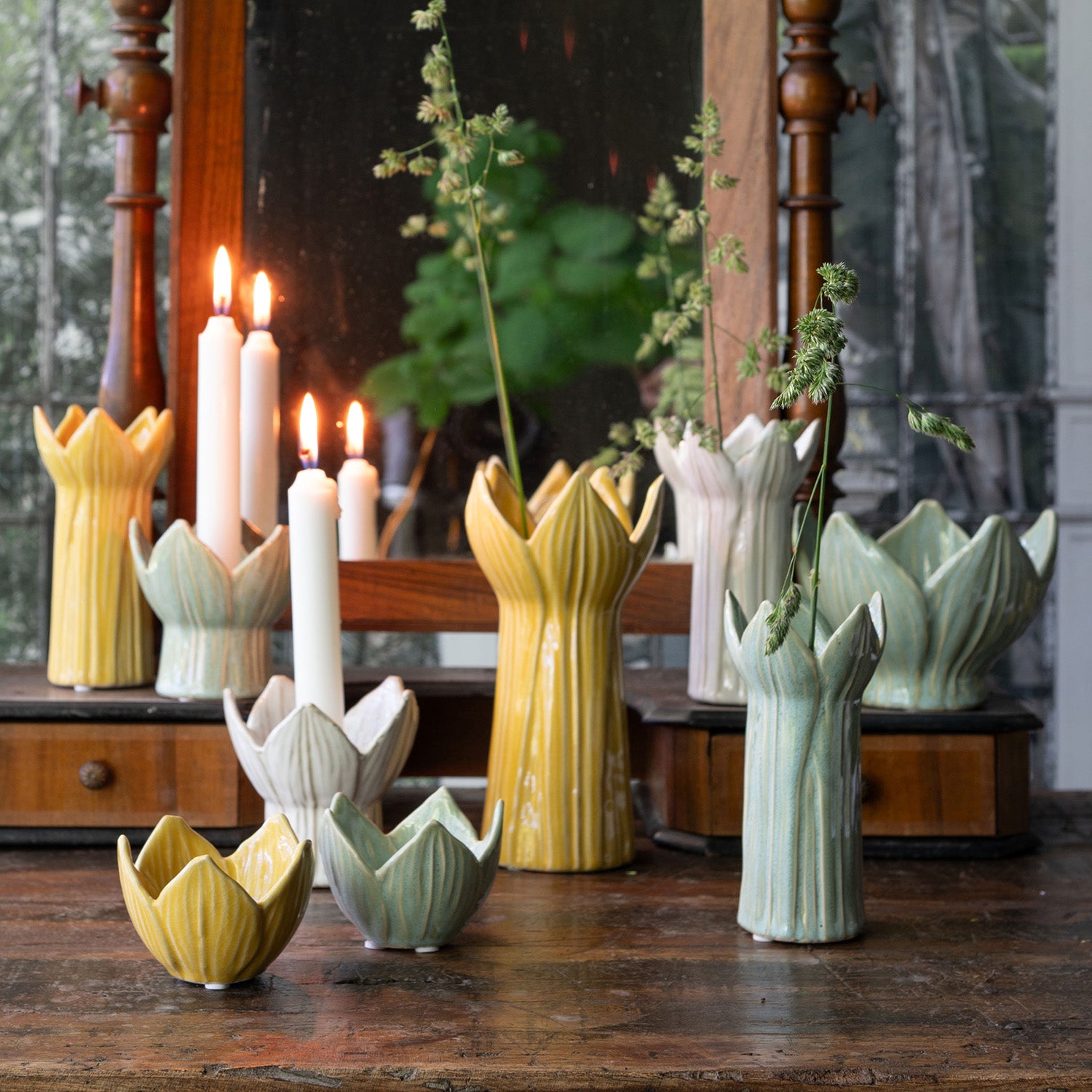 Kerzenhalter Ingela - gelb melange