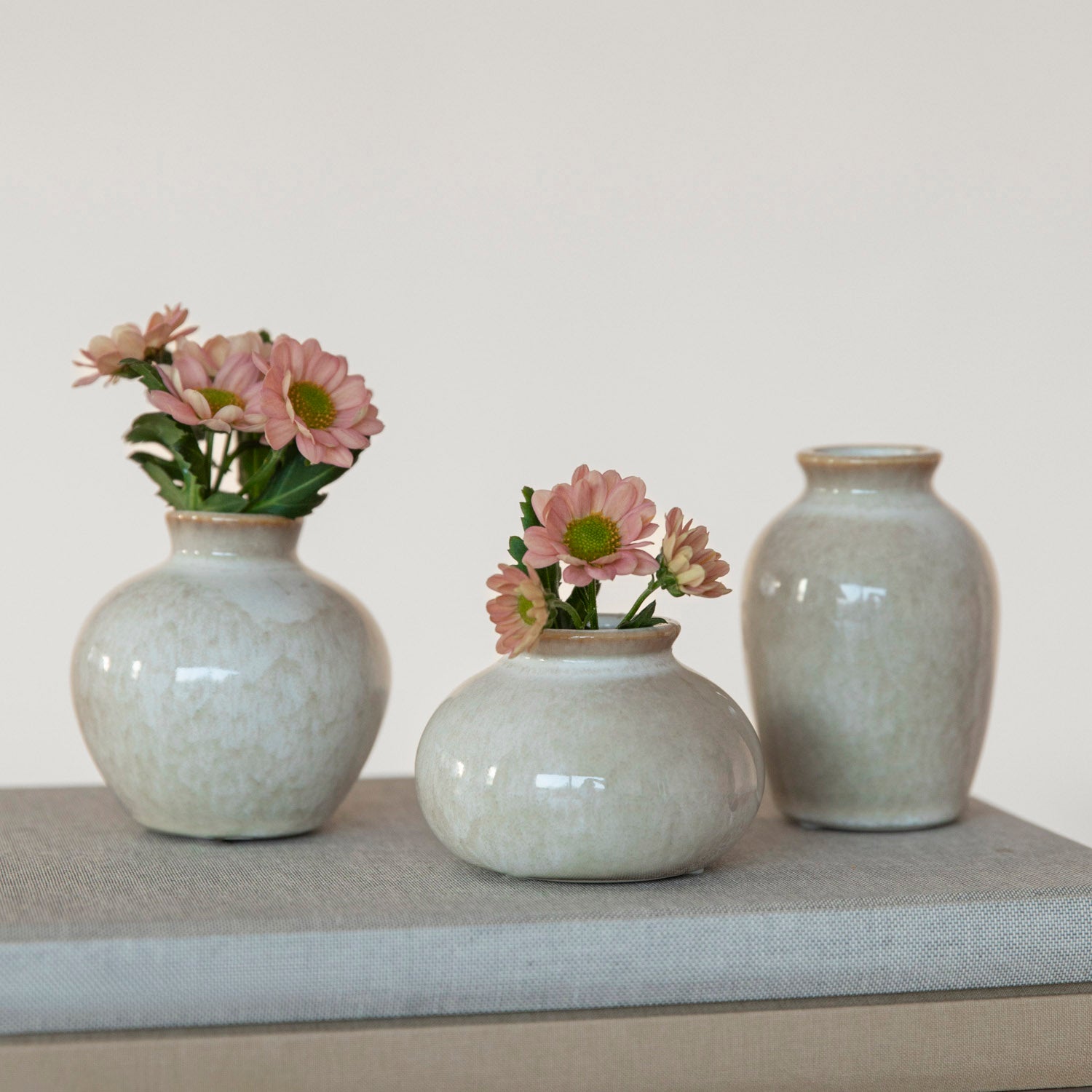 Vase Eliora 3er Set - beige melange