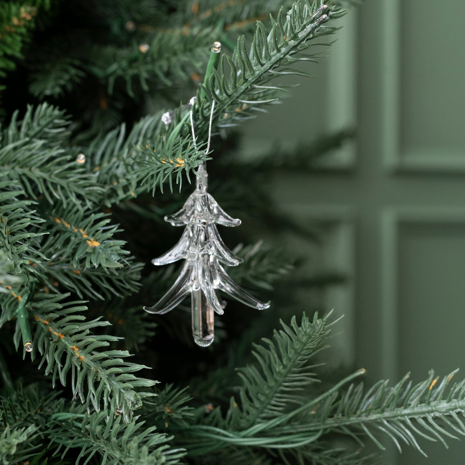 Dekoanhänger Baum Glas - durchsichtig
