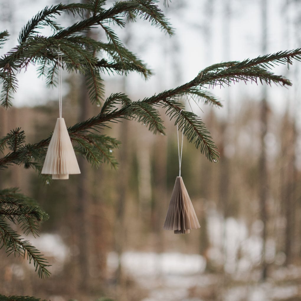 Weihnachtsbaum Papieranhänger - weiß