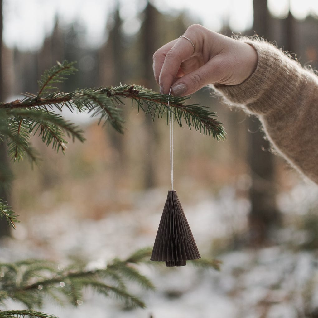 Weihnachtsbaum Papieranhänger - braun