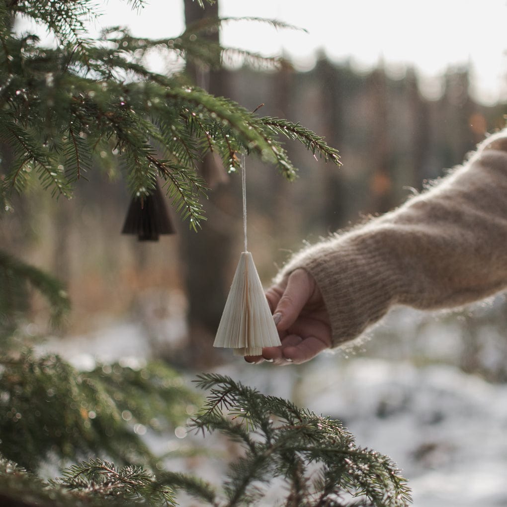 Weihnachtsbaum Papieranhänger - weiß