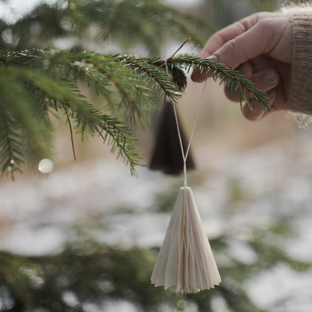 Weihnachtsbaum Papieranhänger - weiß