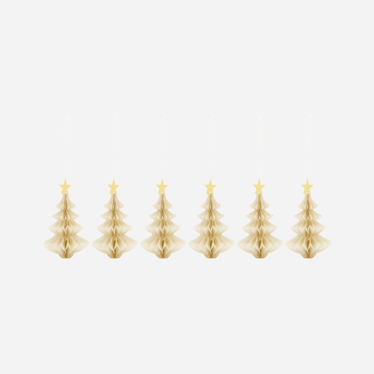 Papieranhänger Tree 6er Set - ivory