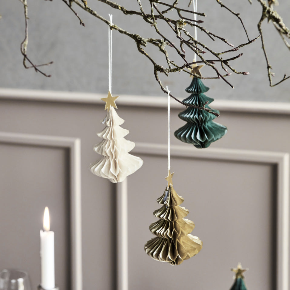 Papieranhänger Tree 6er Set - grün