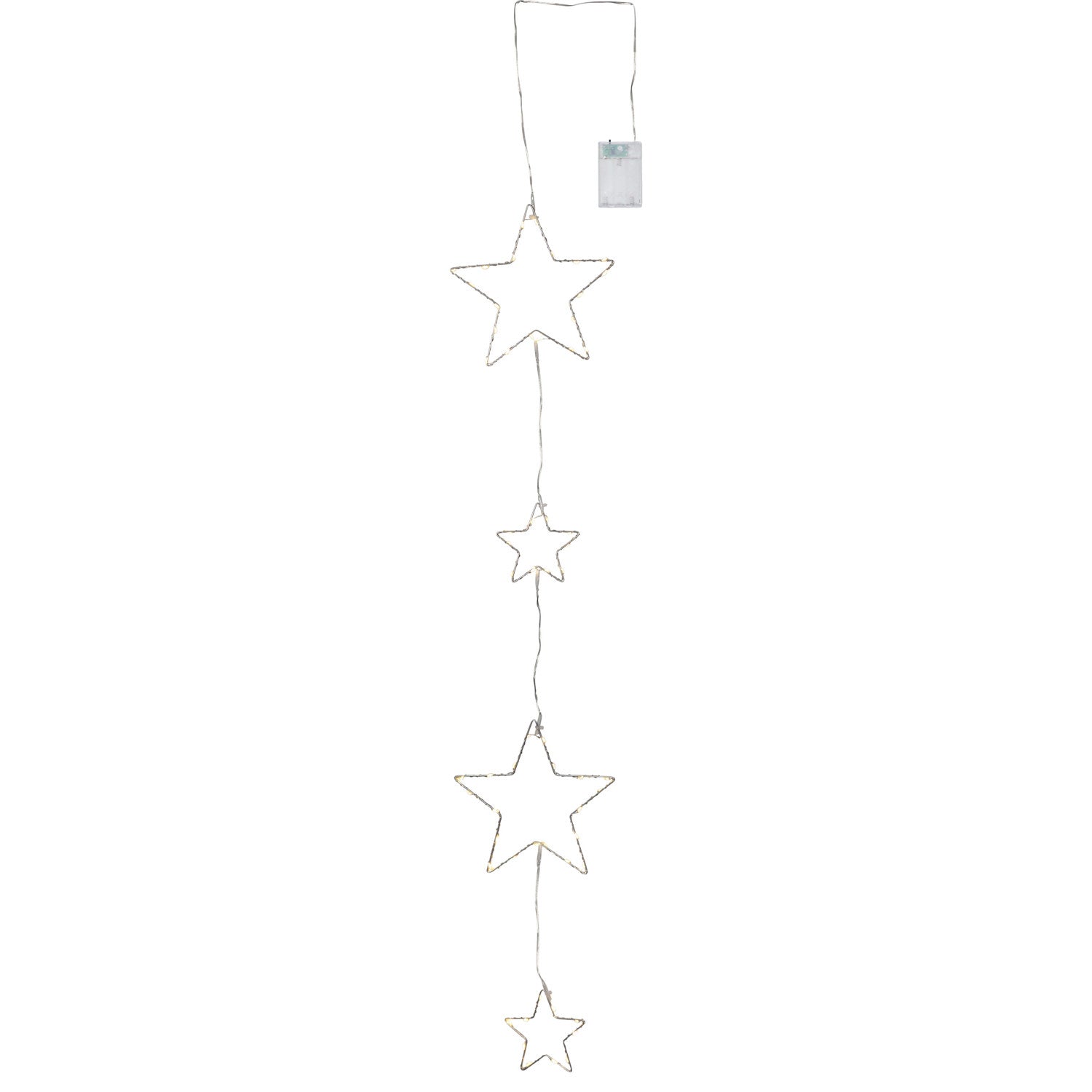 LED Lichterkette Drops Stars - mit Batteriefach