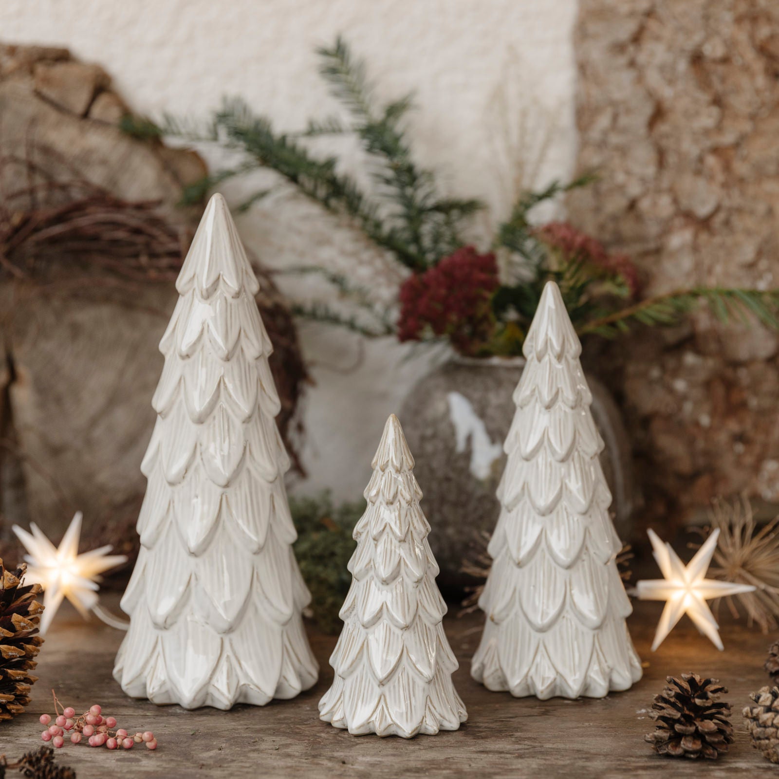 Weihnachtsbaum Rustic - weiß melange