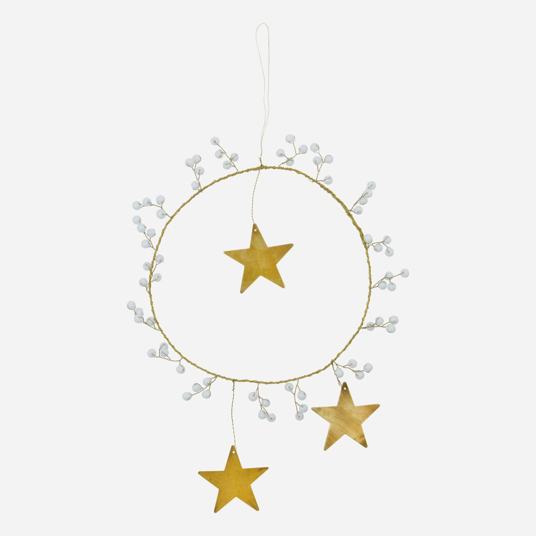Weihnachtsdeko Kranz Stern - weiß gold