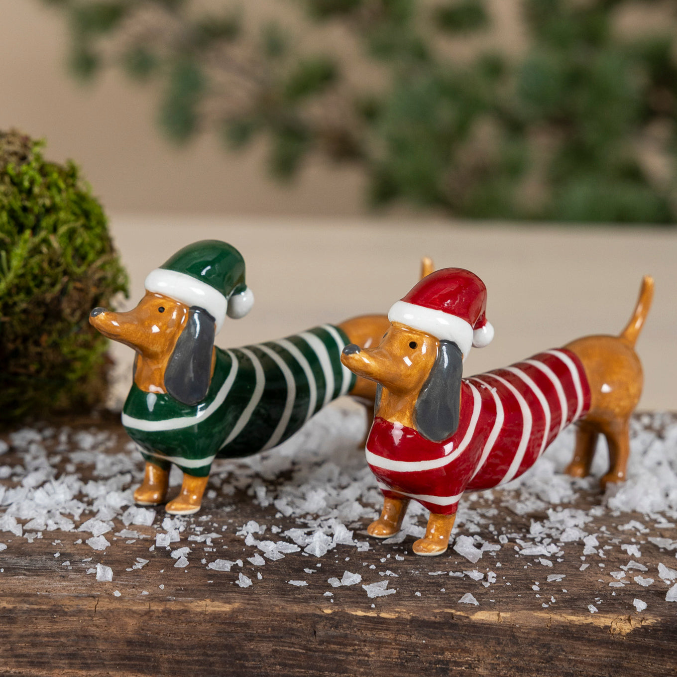Weihnachtsdeko Hund Albin - rot grün