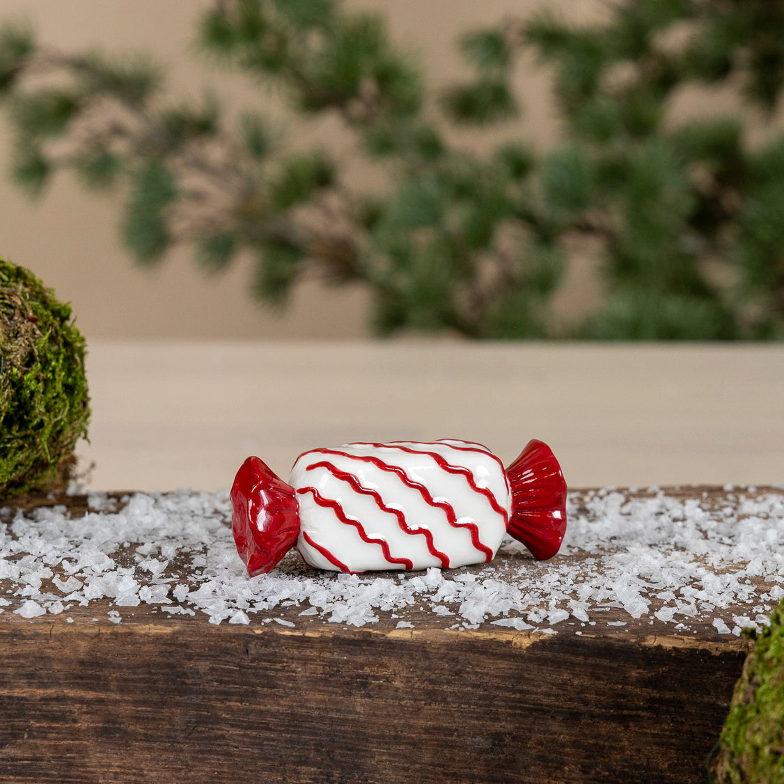 Weihnachtsdeko Bonbon Sockeras - rot weiß