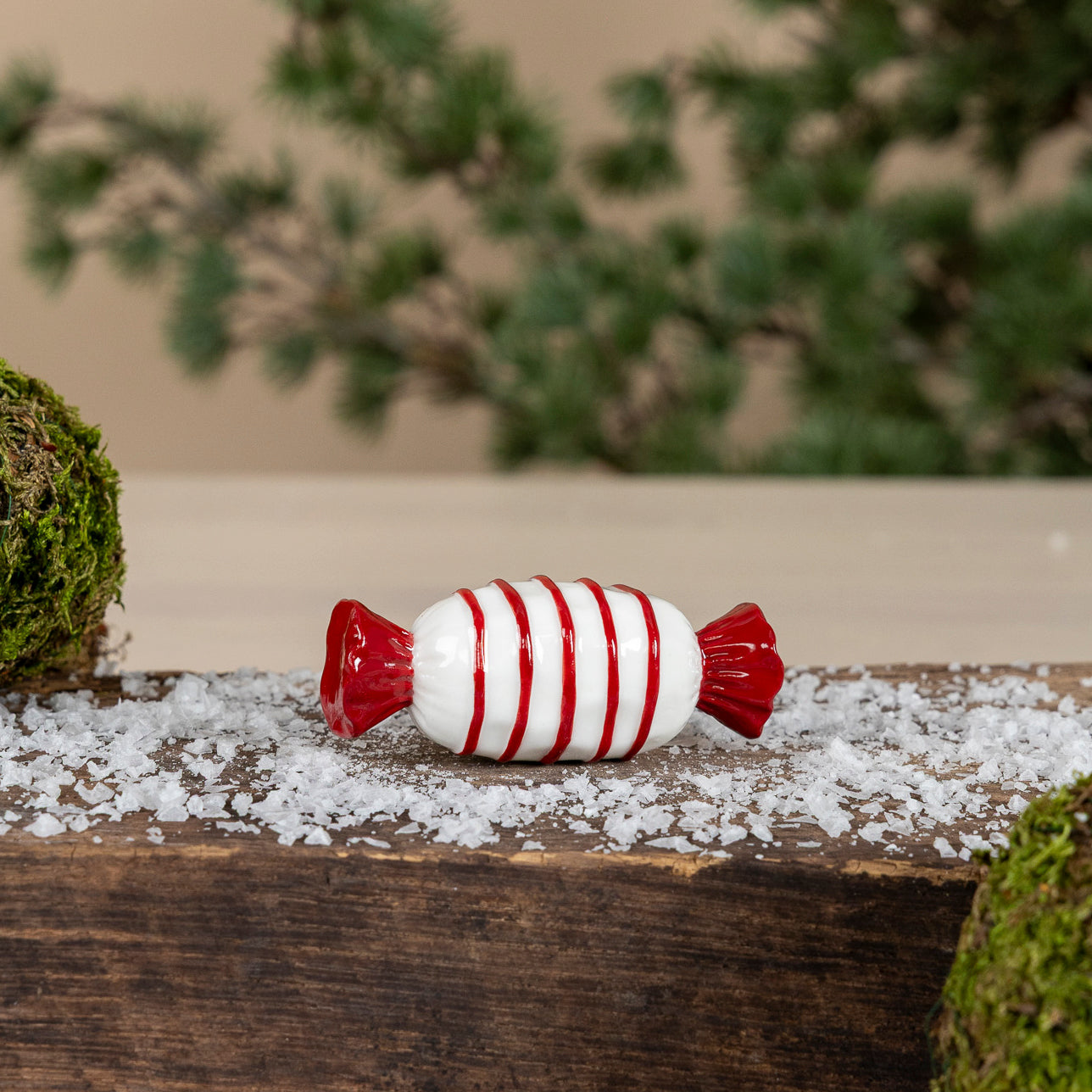 Weihnachtsdeko Bonbon Sockeras - rot weiß
