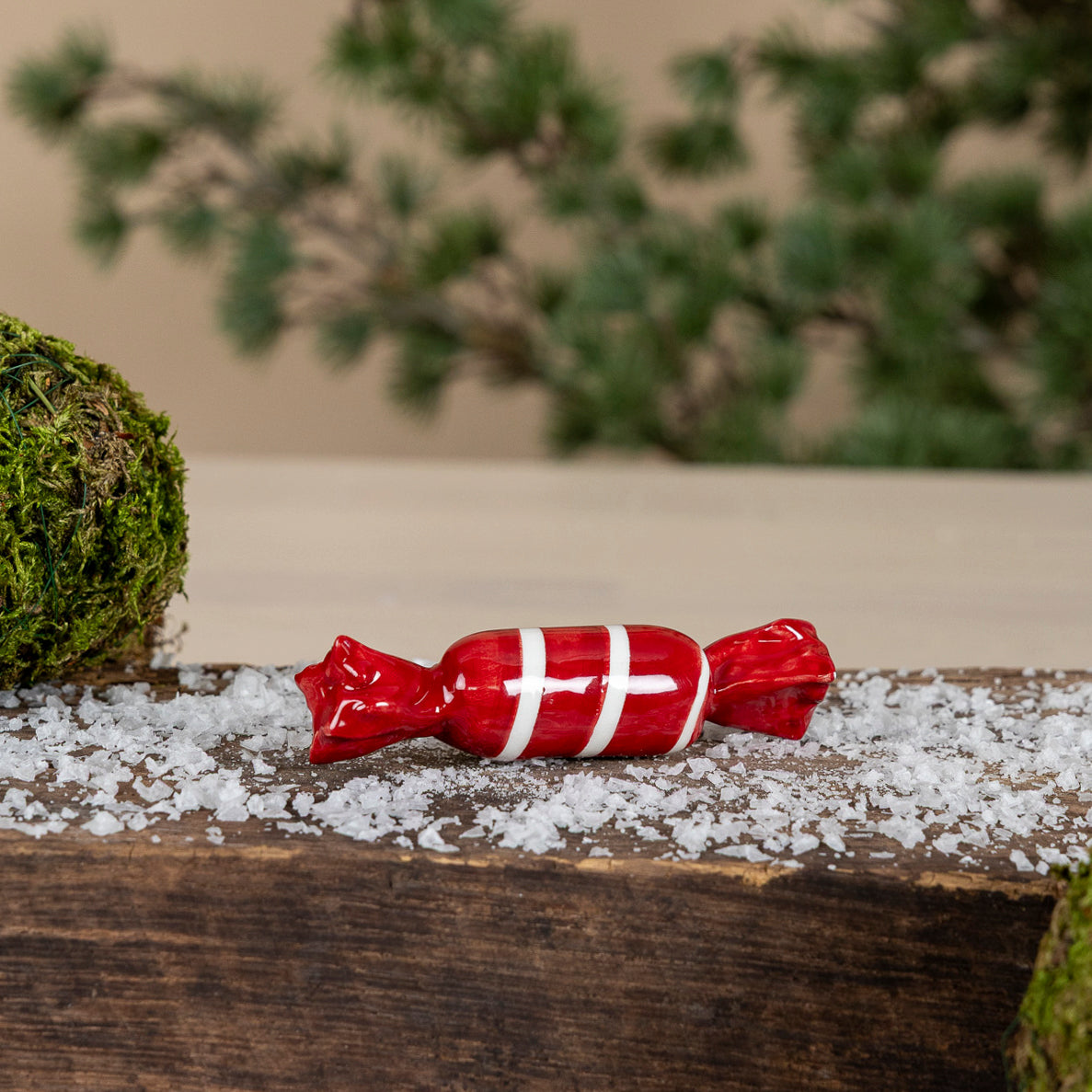 Weihnachtsdeko Bonbon Sockered - rot weiß