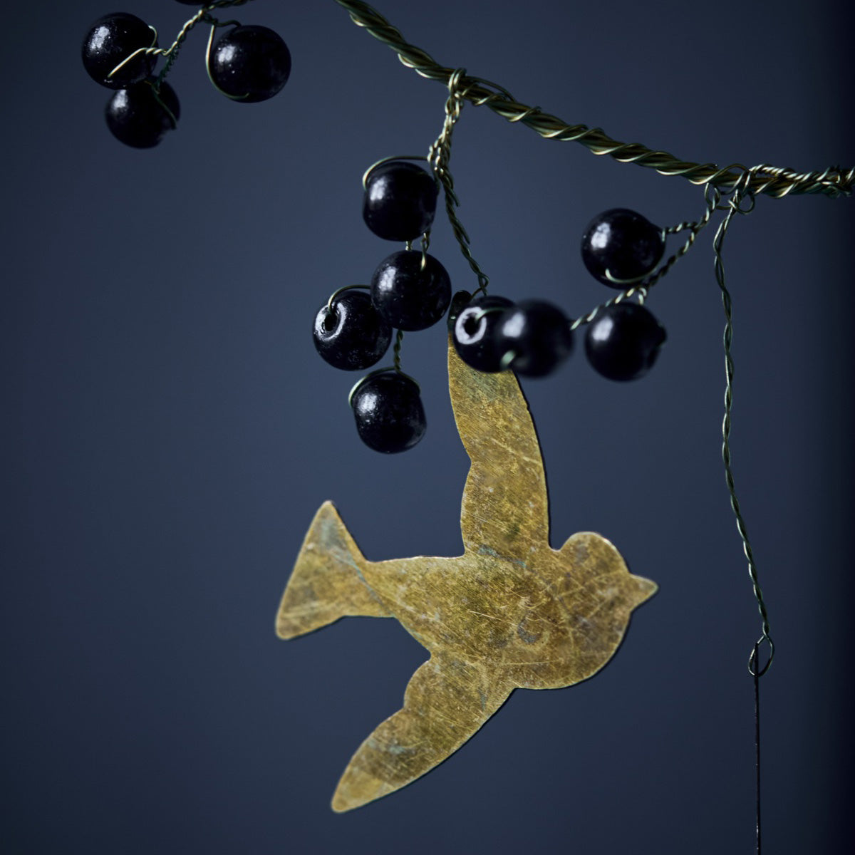 Weihnachtsdeko Kranz Bird - schwarz gold