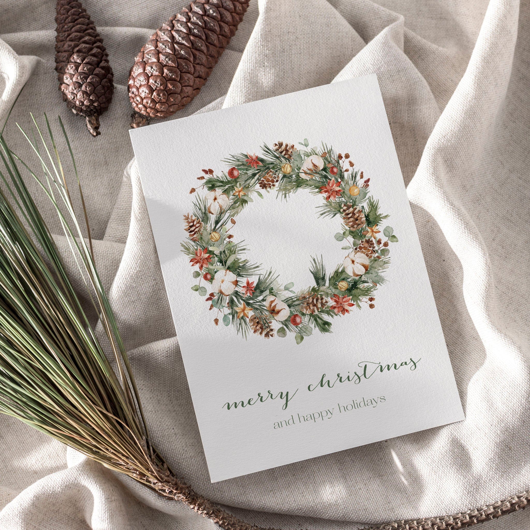6er Set Weihnachtskarten A6 auf Strukturpapier - bunt