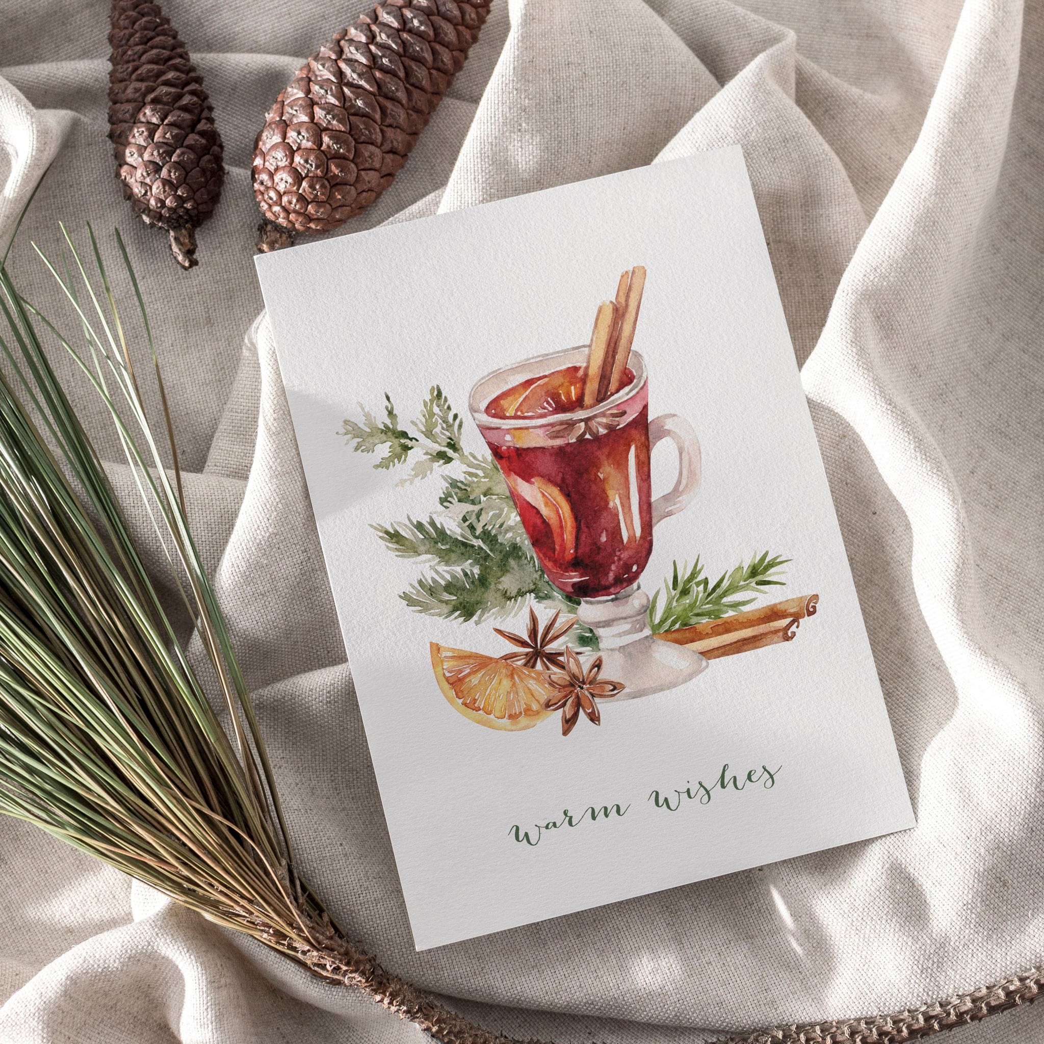 6er Set Weihnachtskarten A6 auf Strukturpapier - bunt
