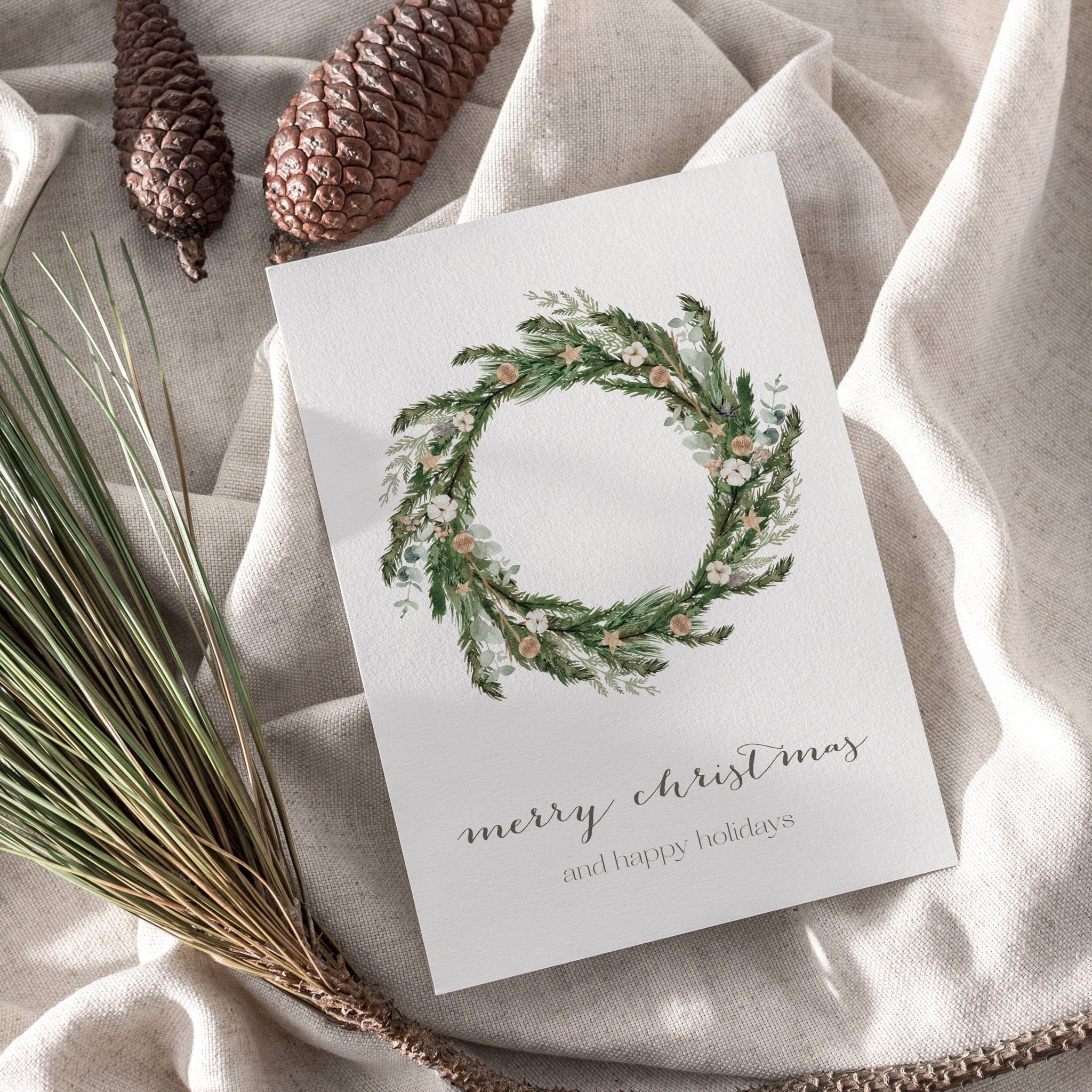 6er Set Weihnachtskarten A6 auf Strukturpapier - rustic