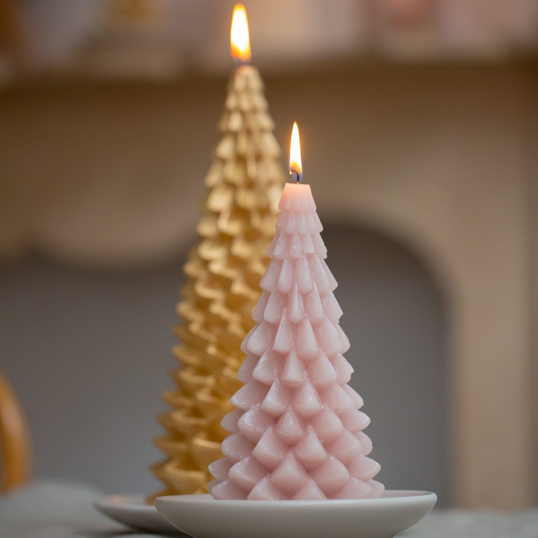 Weihnachtskerze Tannenbaum - gold
